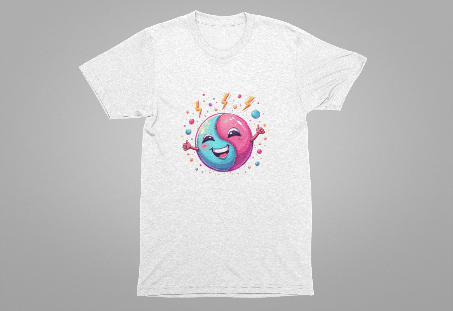 Energetic but Introverted – Colorful Smiling Balance Inner Reflection with Lively Enthusiasm Graphic T-Shirt
