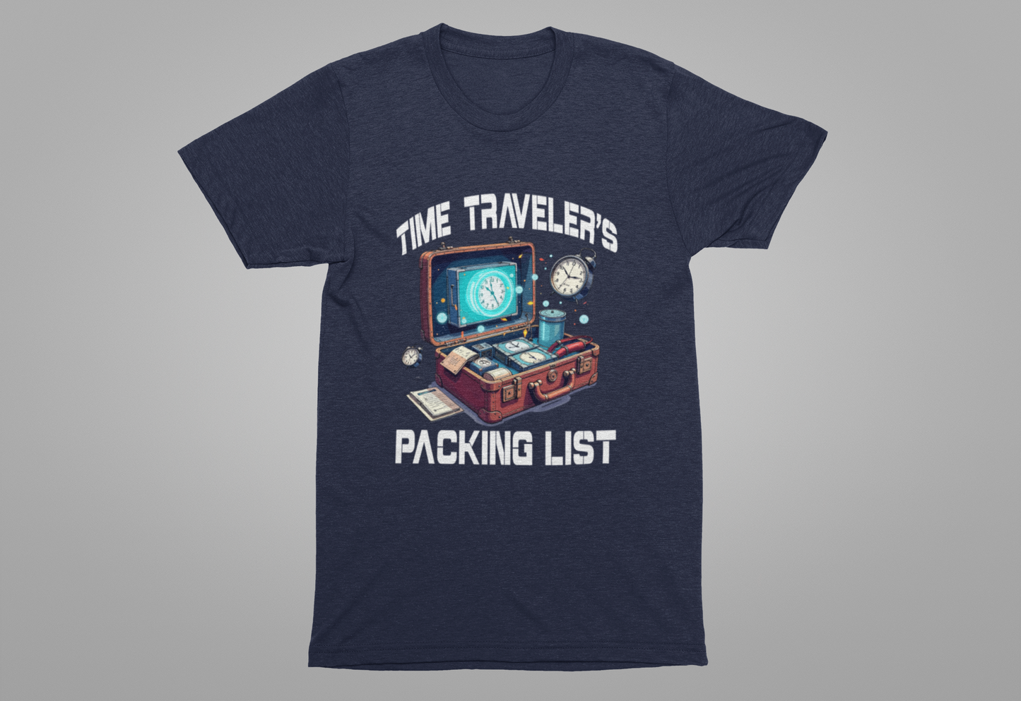 Time Traveler’s Packing List Tee, Sci-Fi Gear Shirt, Future Prep Graphic Tee, Multiverse Essentials Top, Nerd Gift