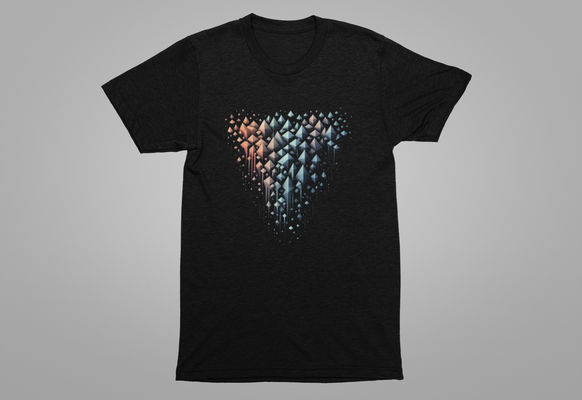 Triangle Cascade – Abstract Pyramid Alignment Graphic T-Shirt