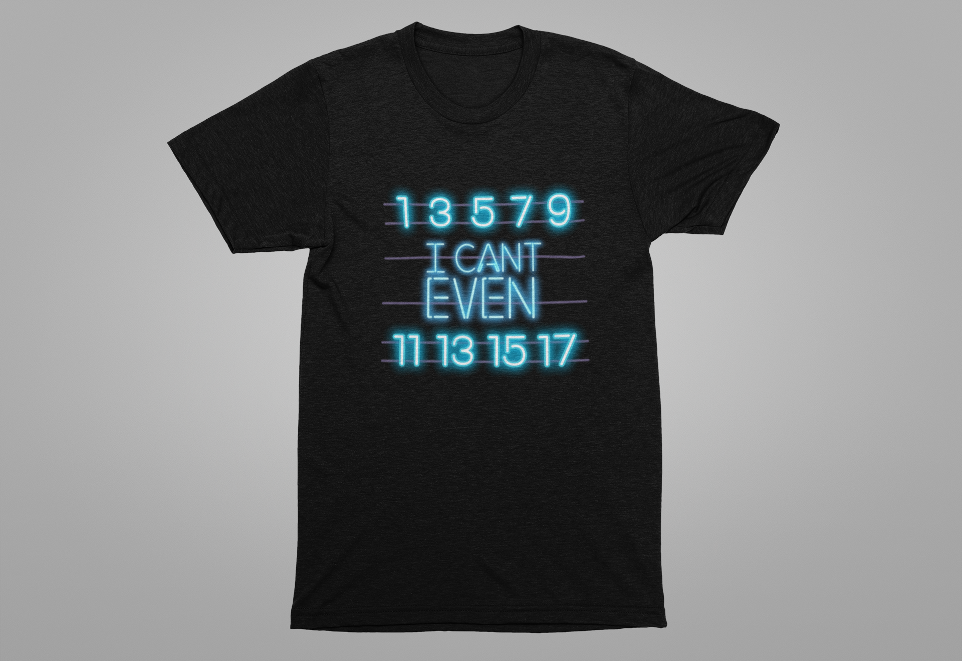 Neon Math Joke Tee – I Can't Even with Odd Numbers