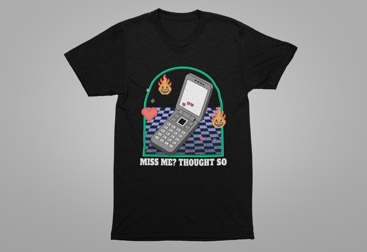 Miss Me? Thought So | Flip Phone & Playful Icons T-Shirt