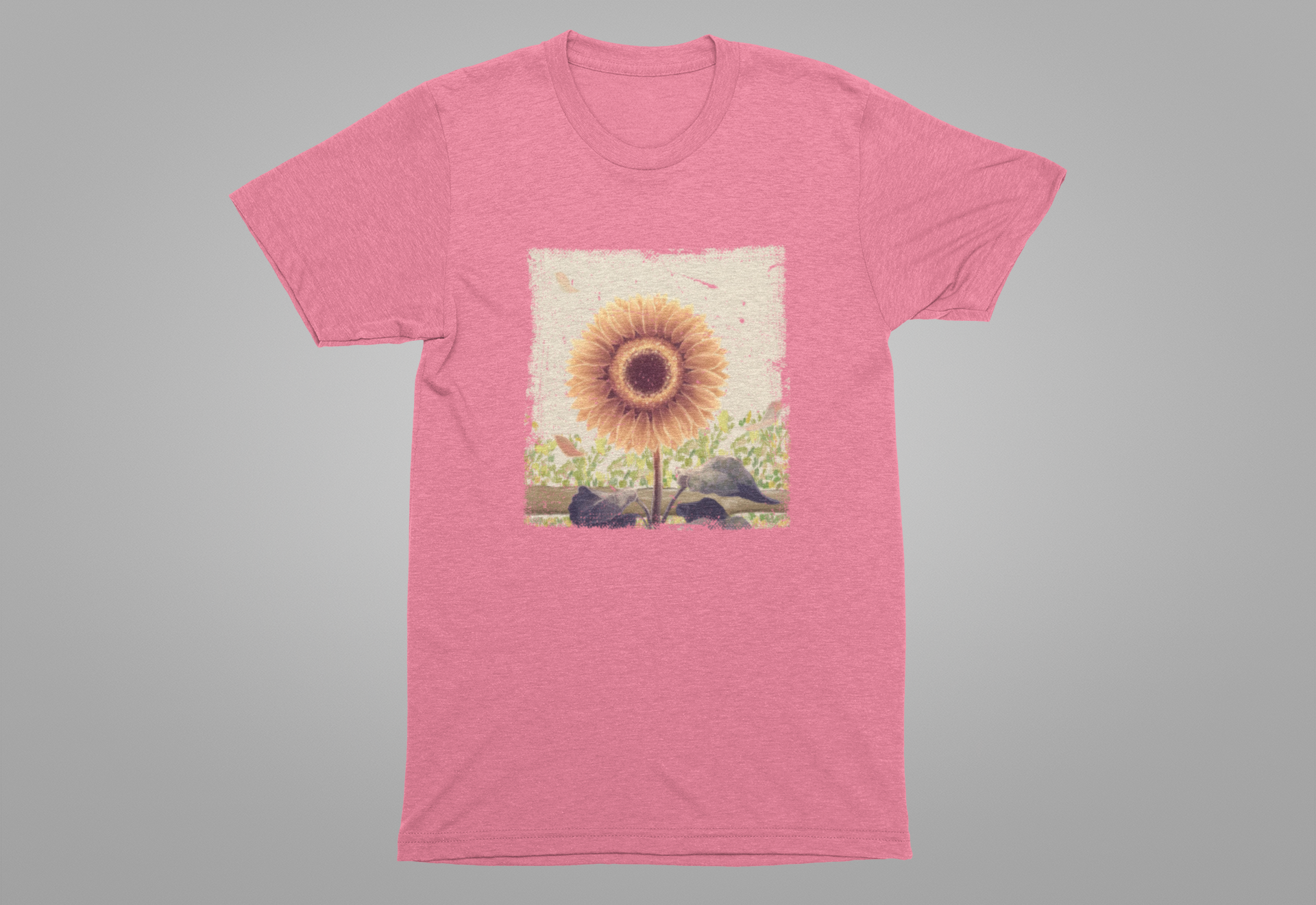 Bloom & Glow – Large Sunflower Painting Graphic T-Shirt