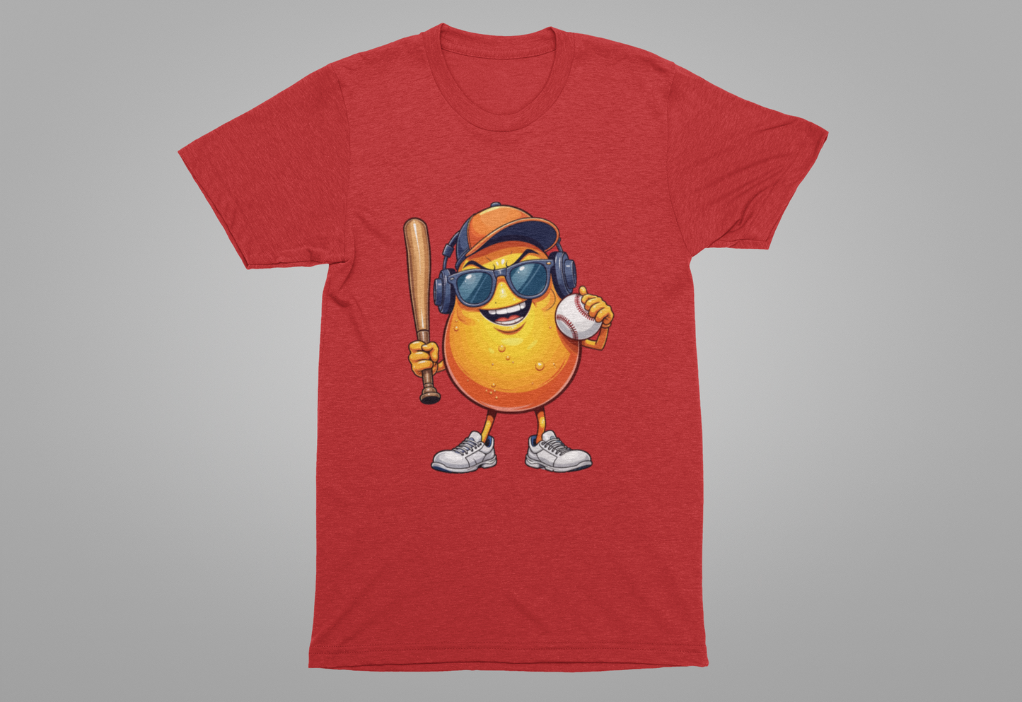 Happy Papaya Baseball Mascot Tshirt Fun Sports Fruit Character Design