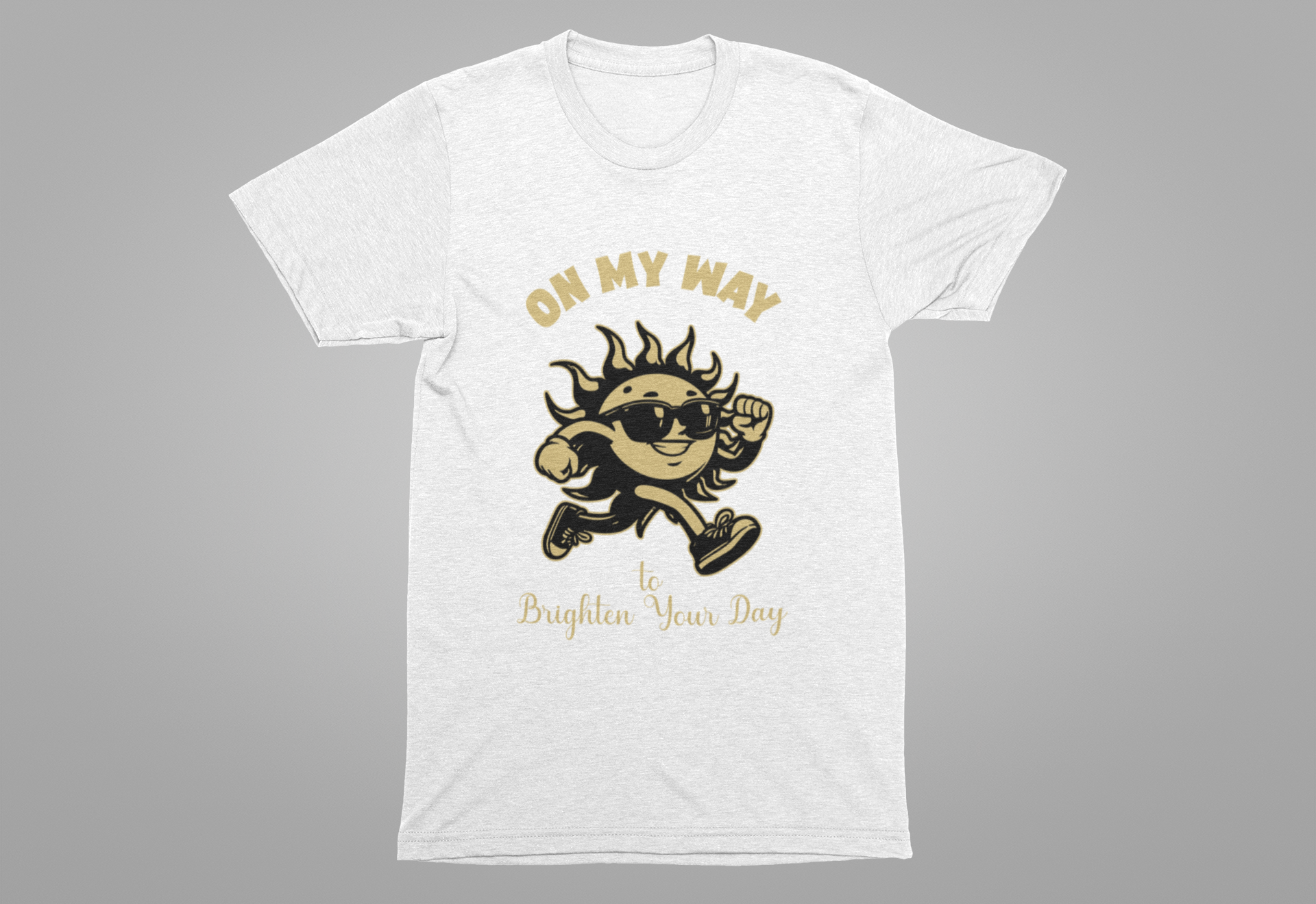 On My Way to Brighten Your Day T-Shirt – Fun Running Sun Graphic Tee