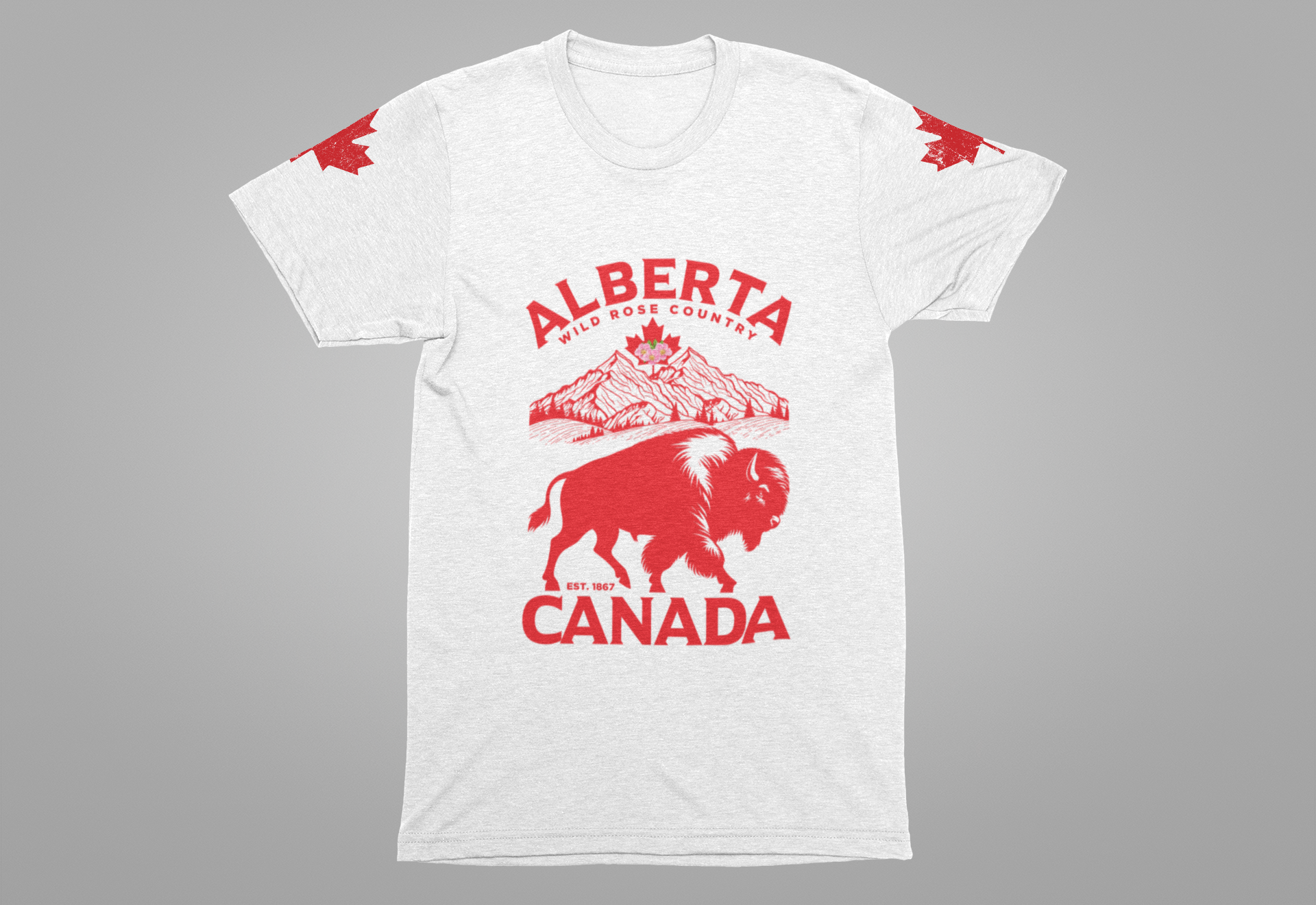 Alberta Wild Rose Country Bison T-Shirt