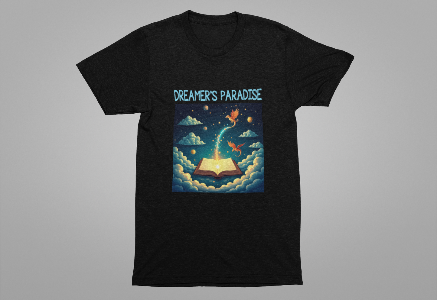 Dreamers Paradise | Fantasy Dragons & Magic Book T-Shirt