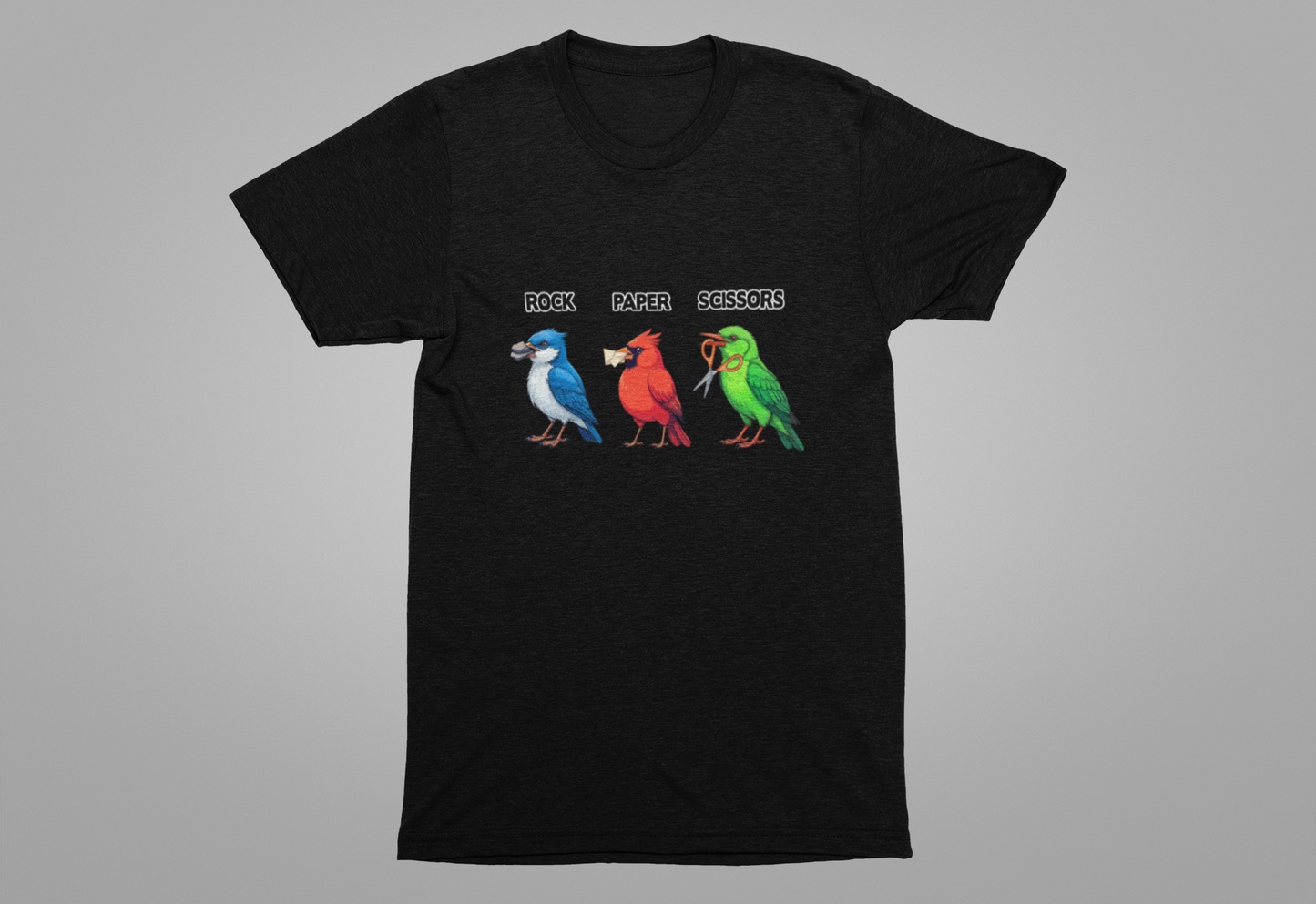 Rock Paper Scissors Bird Paw Tshirt Funny Avian Game Design