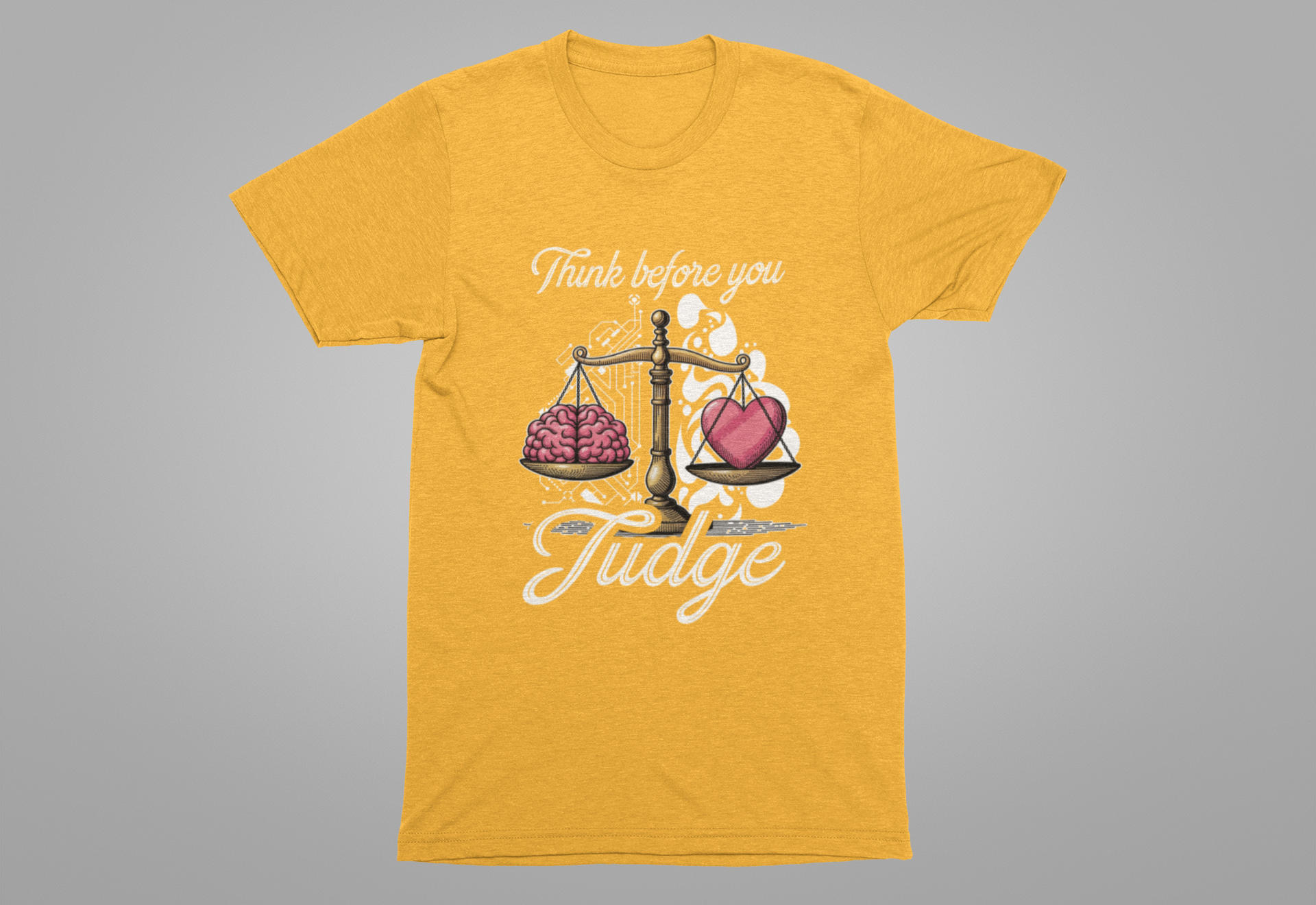 Think Before You Judge Shirt Conscious Reminder Graphic Tee Promoting Empathy and Understanding Before Making Assumptions