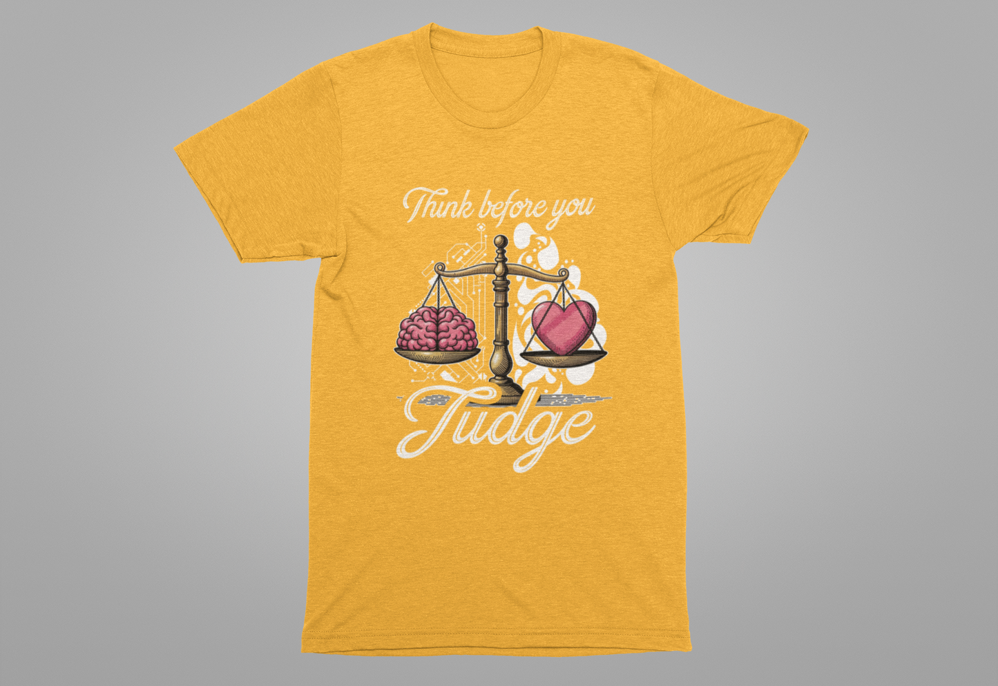 Think Before You Judge Shirt Conscious Reminder Graphic Tee Promoting Empathy and Understanding Before Making Assumptions