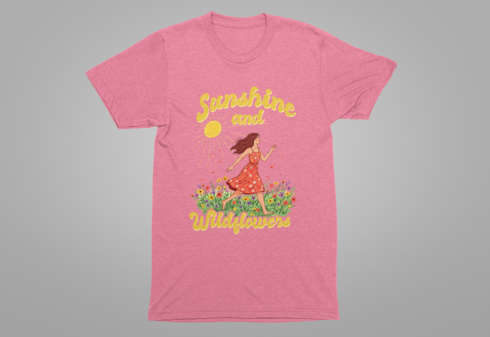 Sunshine and Wildflowers Tee, Nature Mood Shirt, Earth Lover Top, Boho Bloom Graphic Tee, Spring Sunshine Gift Shirt