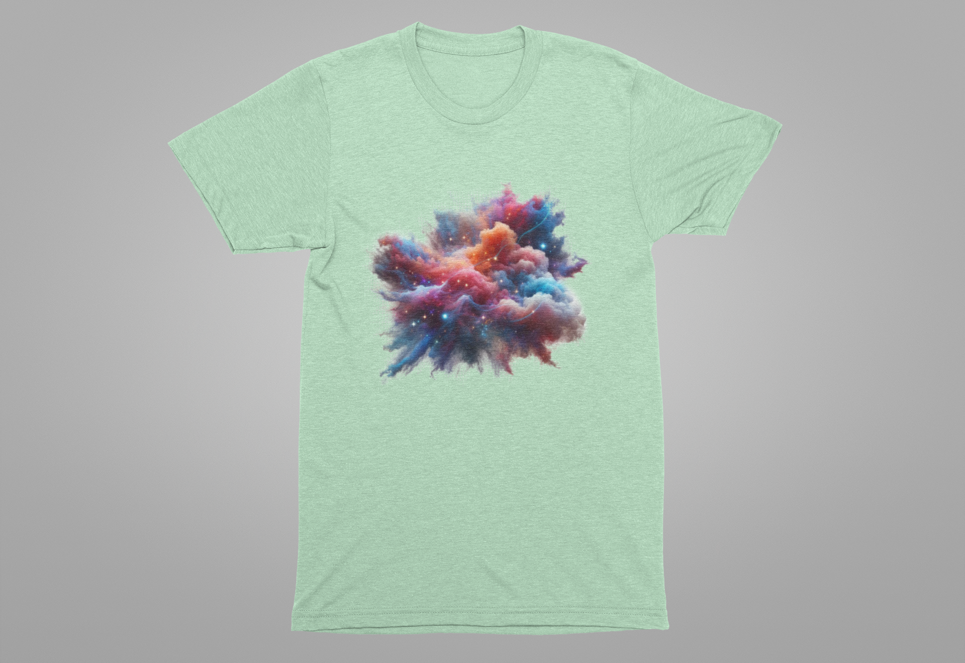 Cosmic Smoke – Colorful Space Swirl Graphic T-Shirt