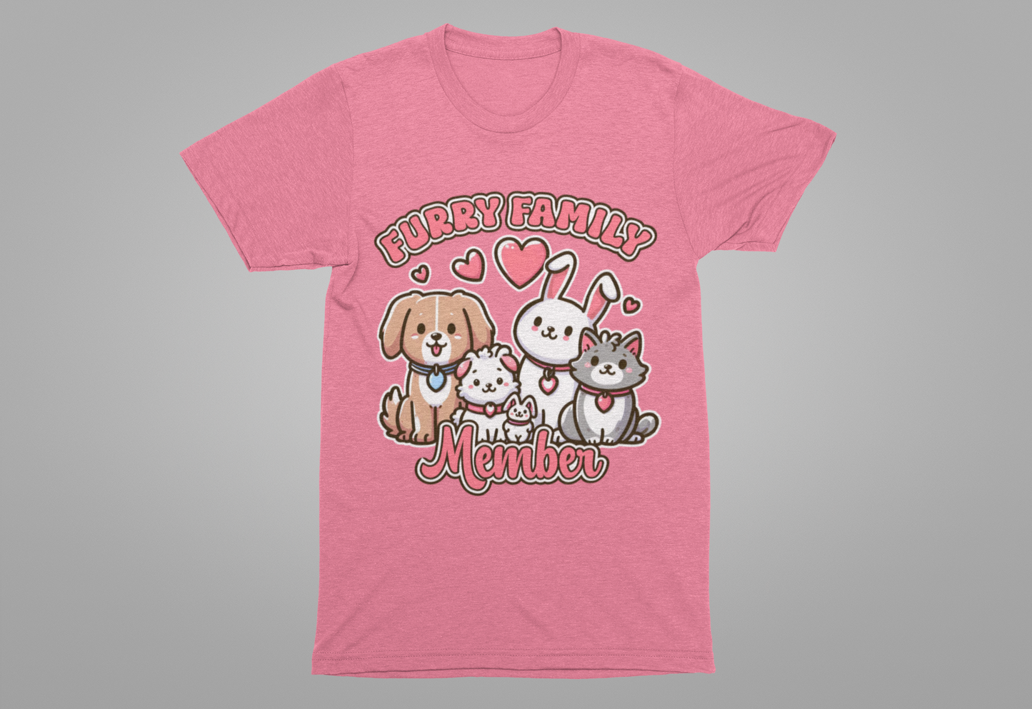 Furry Family Member | Group of Pets Graphic T-Shirt
