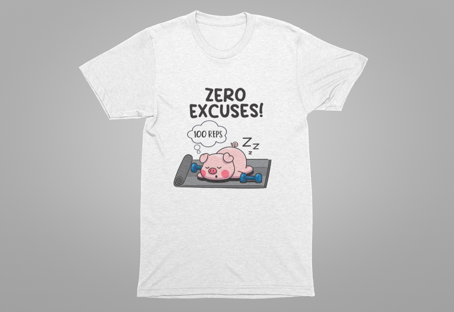 Zero Excuses 100 Reps Tee, Workout Motivation Shirt, Discipline Driven Top, Gym Beast Mode Graphic Tee, Strength Training Gift