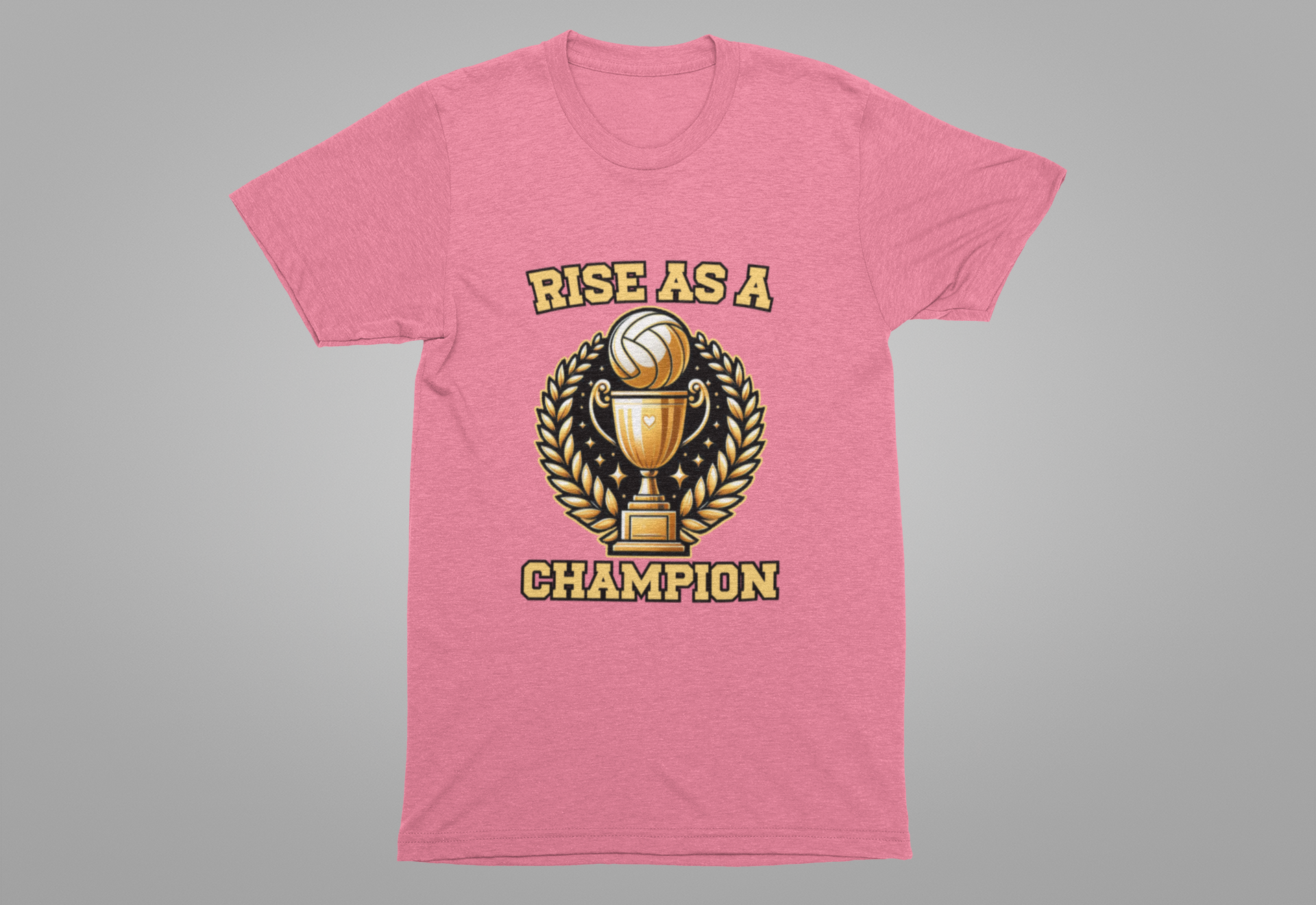 Raise as a Champion – Golden Trophy Victory Graphic T-Shirt