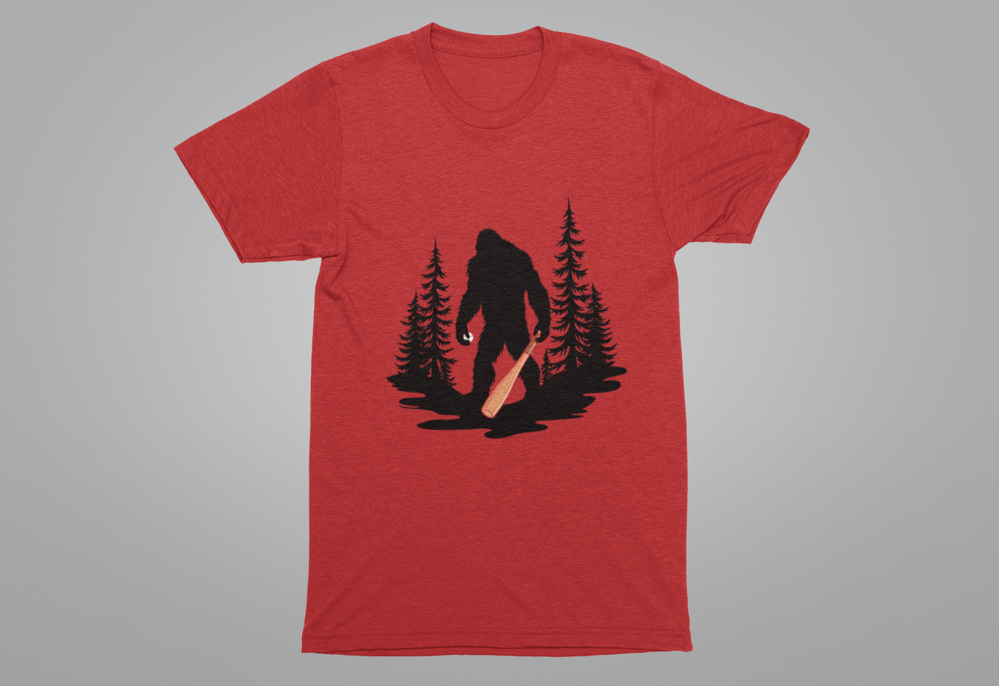 Big Foot Baseball Forest Adventure Tshirt Cryptid Sports Fan Design