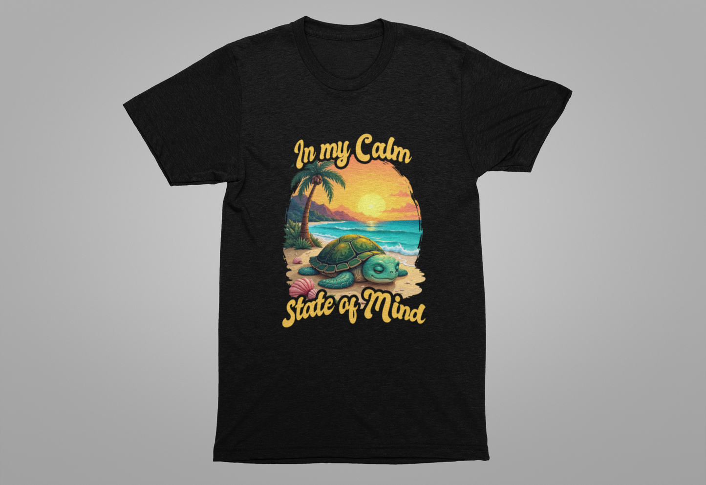 In My Calm State of Mind – Peaceful Tortoise Beach Sunset Graphic T-Shirt