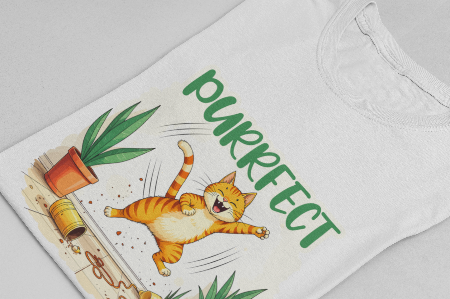 Purrfect Chaos Shirt Funny Cat Lover Tee for Pet Parents Who Embrace the Hairballs Mayhem and Mischief With Love and Laughter