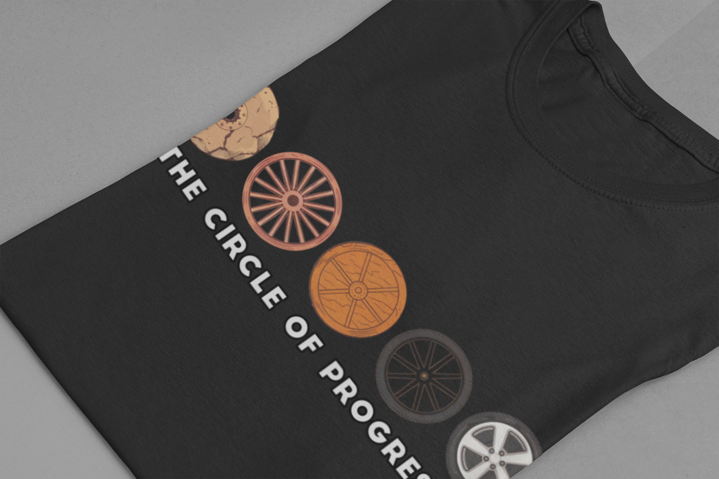 The Wheel of Progress | Evolution of the Wheel Graphic T-Shirt