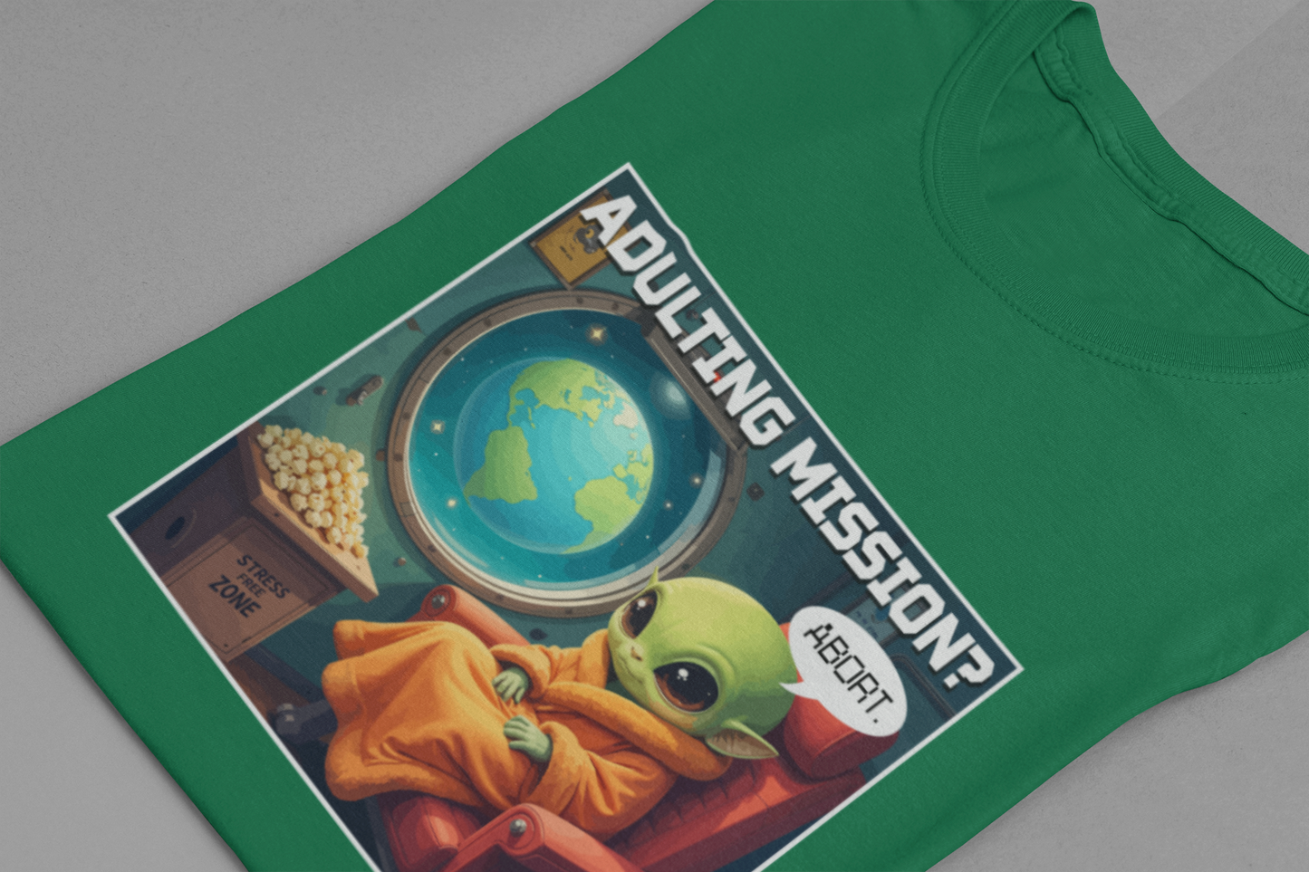 Beep Boop Mission Adulting Aborted Tee, Alien Humor Shirt, Funny Life Avoidance Graphic Tee, Outer Space Relatable Top, Cosmic Mood Gift