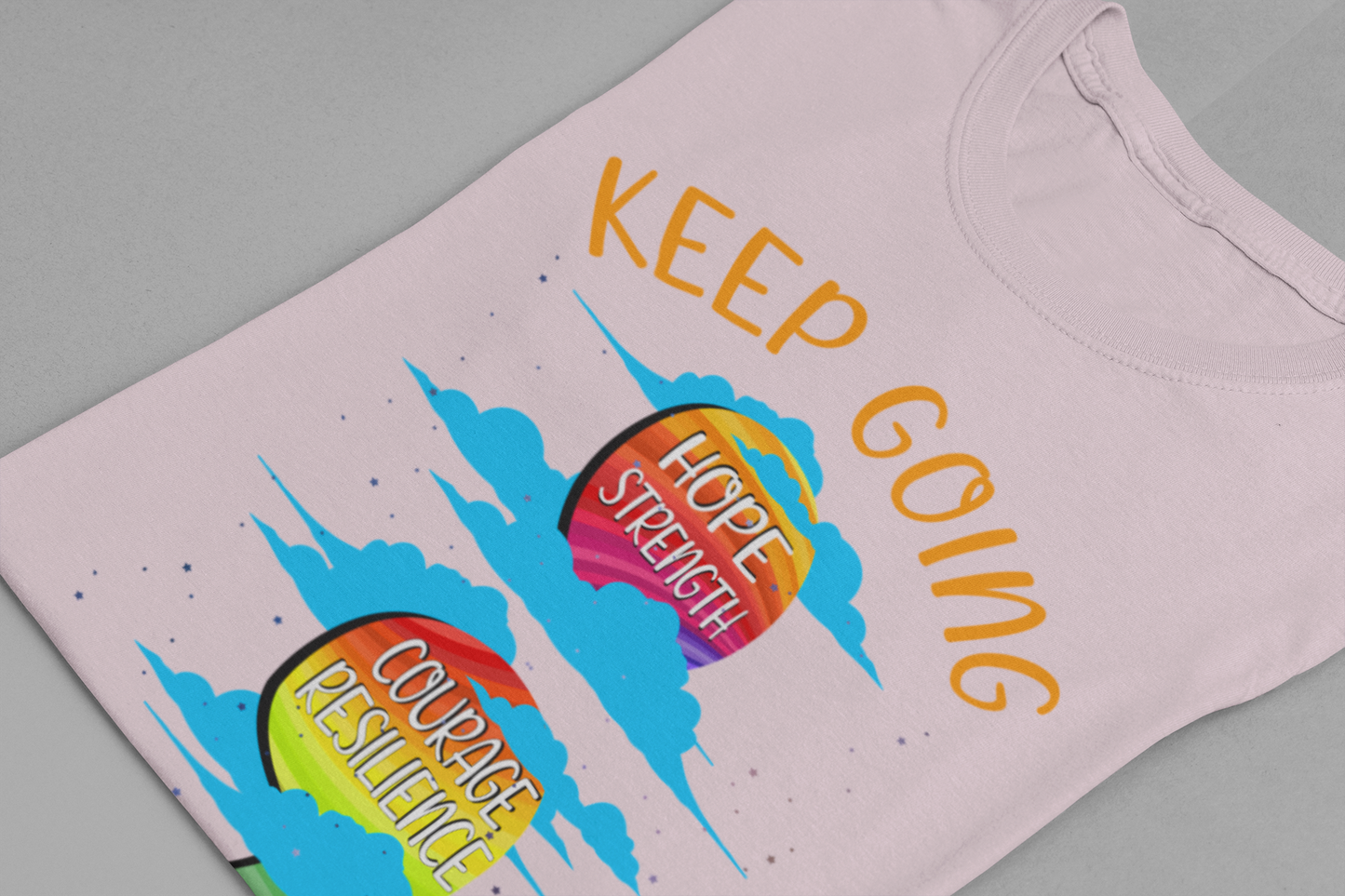 Keep going Semi Colon Rainbow Affirmation  Graphic Statement Tee for Mental Health, Recovery, and the Story That Still Continues in Color