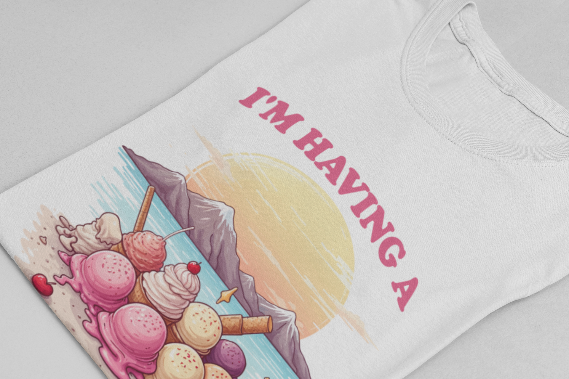 Im Having a Meltdown Tshirt Melting Ice Cream Scoops Beach Glacier Sunset Design