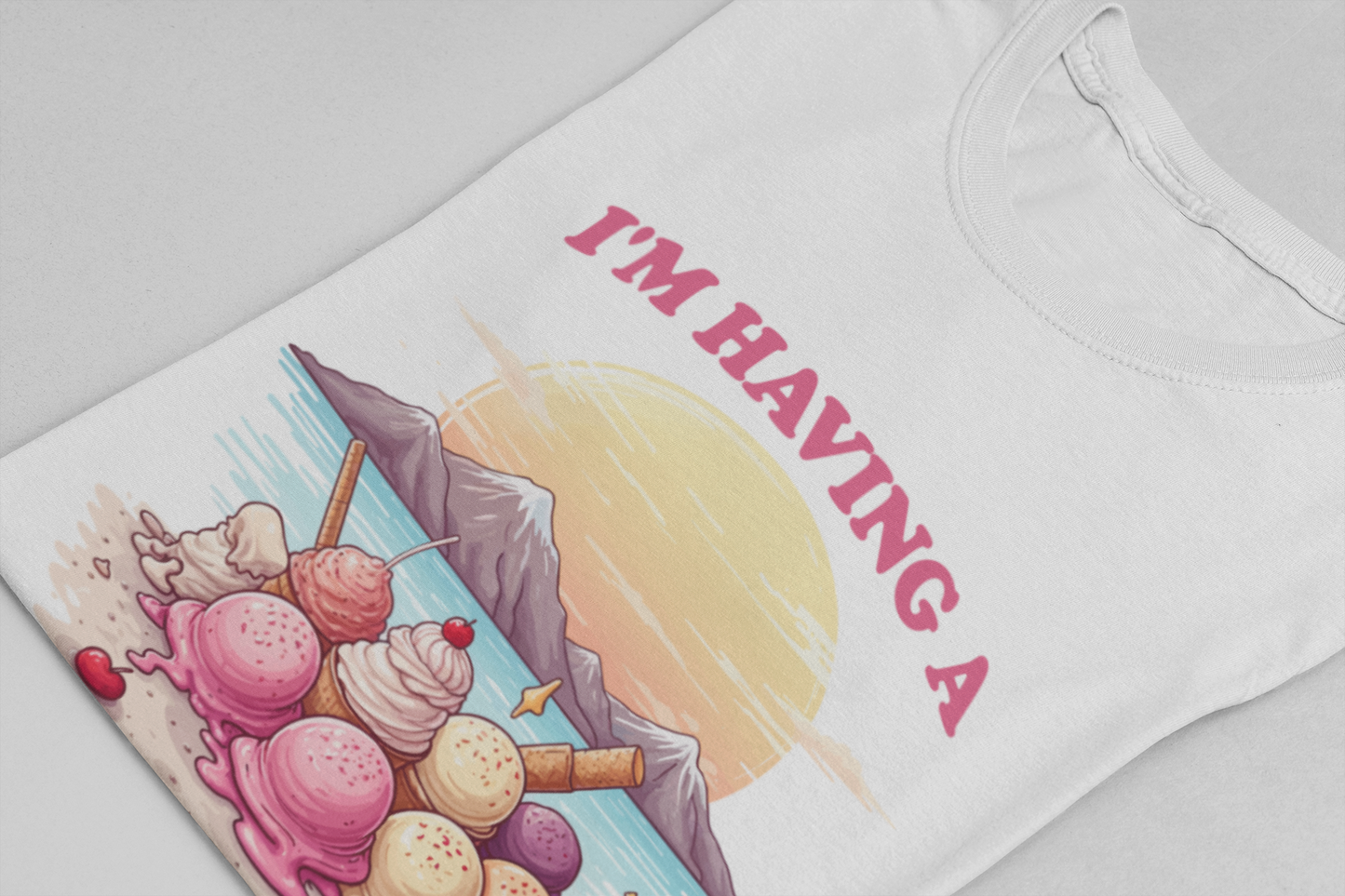 Im Having a Meltdown Tshirt Melting Ice Cream Scoops Beach Glacier Sunset Design