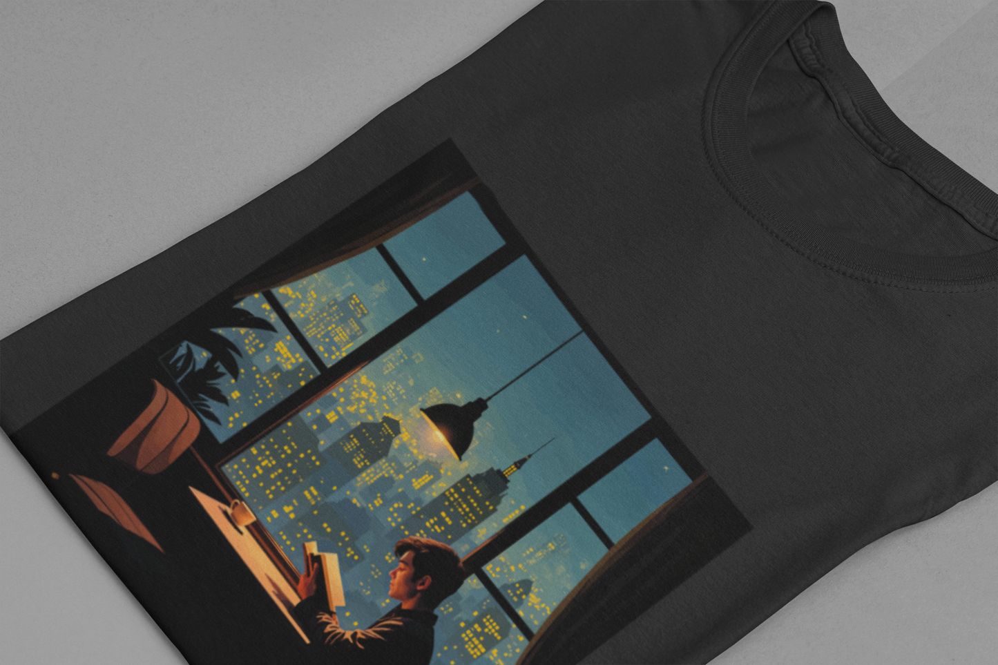Urban Nights Cozy Lights Window View City Dreamer Aesthetic T-Shirt