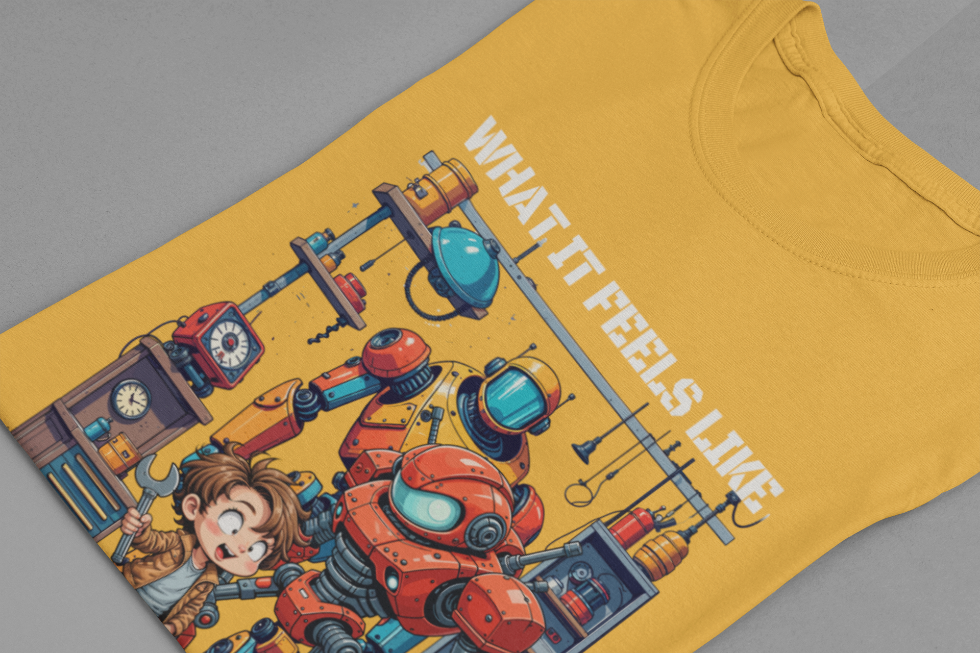What It Feels Like After Fixing My WIFI – Joyful Boy with Tools Graphic T-Shirt
