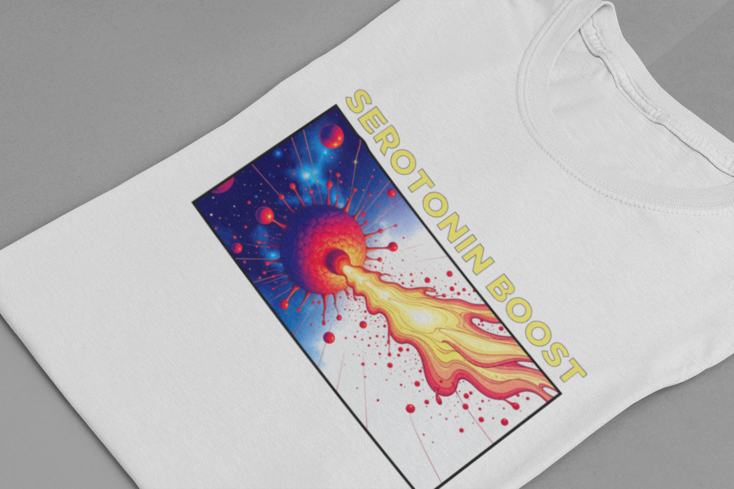 Serotonin Boost Shirt Mental Health Awareness Tee Featuring a Happy Brain and Positive Vibe for Science Lovers and Joy Seekers