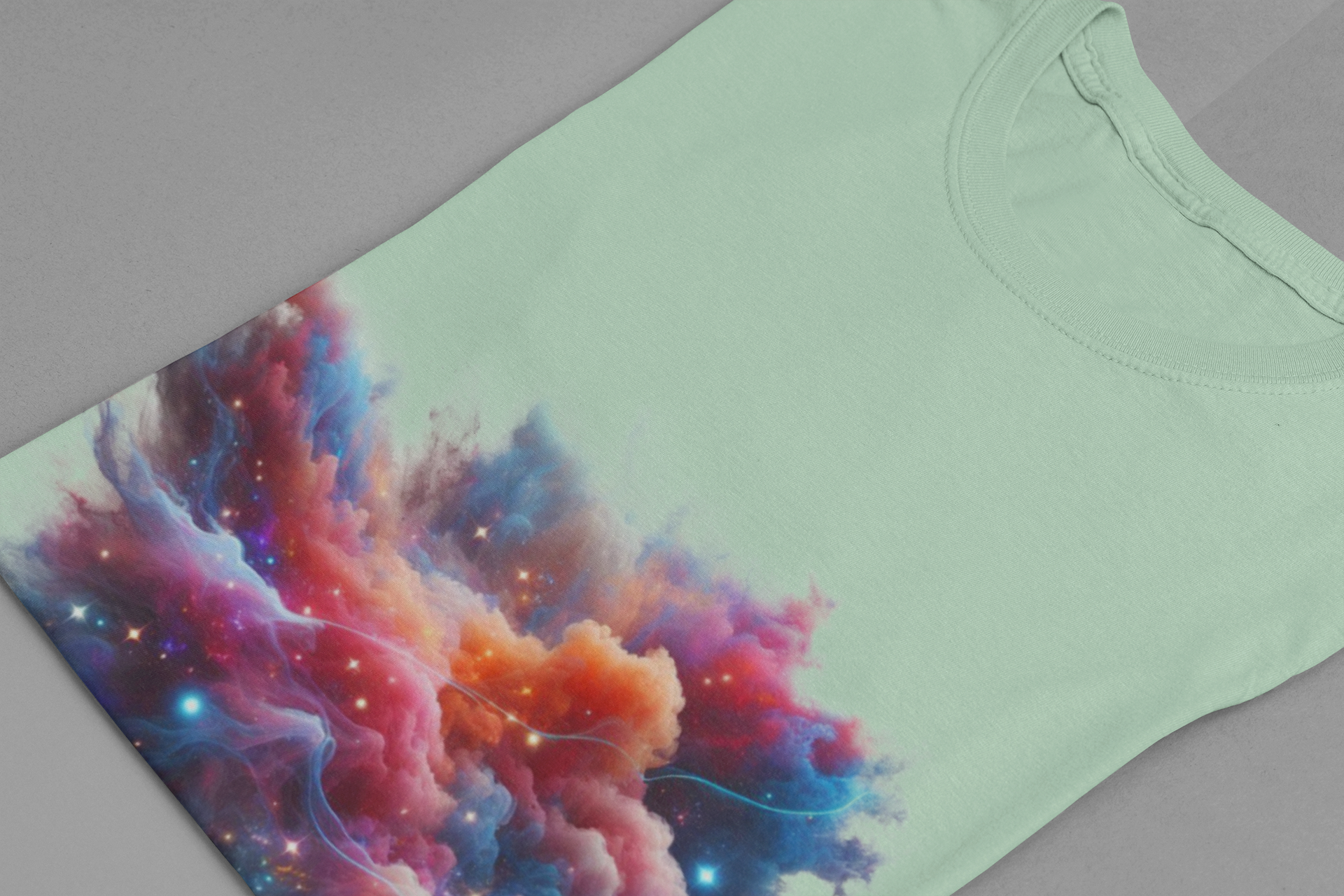 Cosmic Smoke – Colorful Space Swirl Graphic T-Shirt
