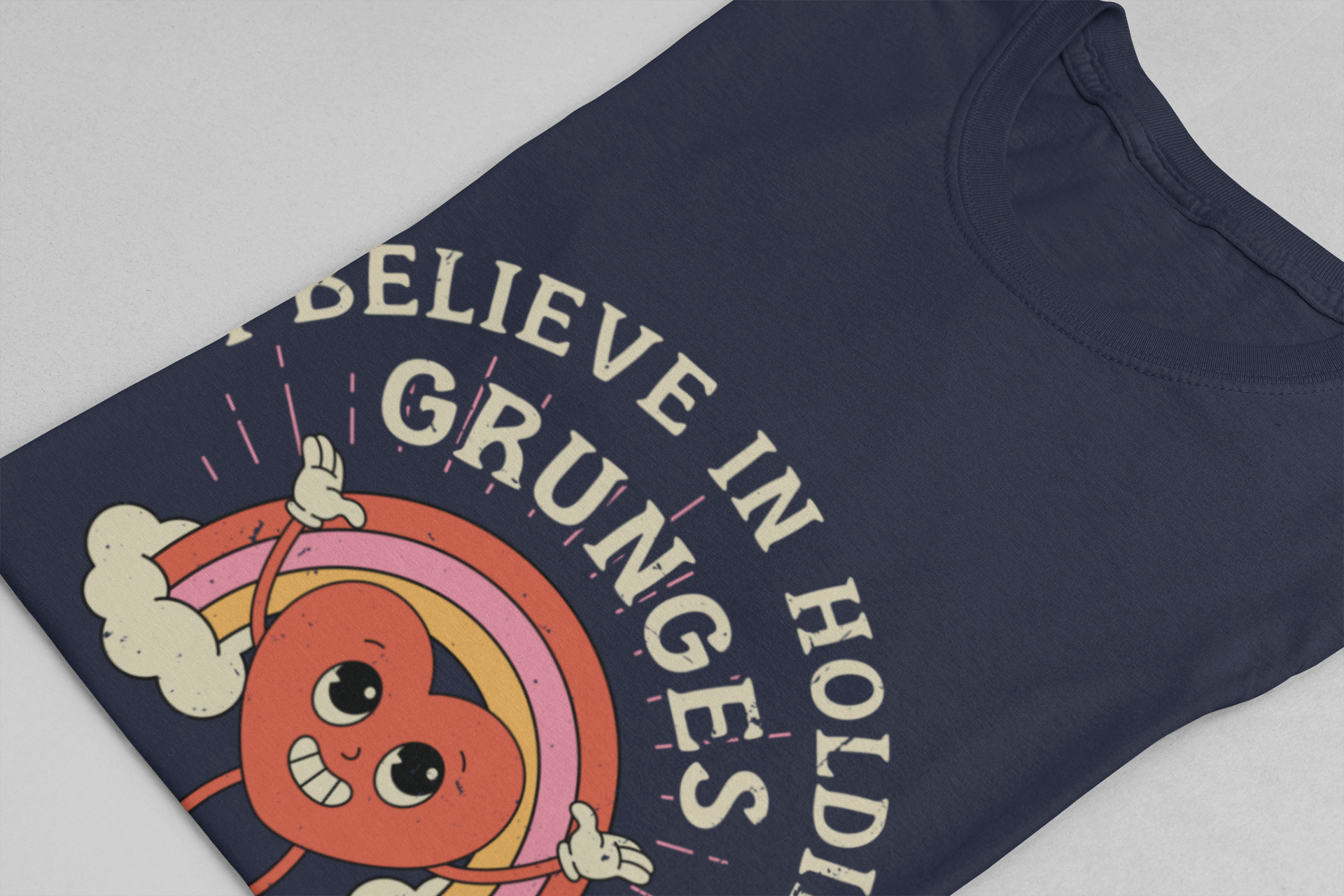 Worried Heart Rainbow T-Shirt – Bold Emotional Graphic Humor Tee