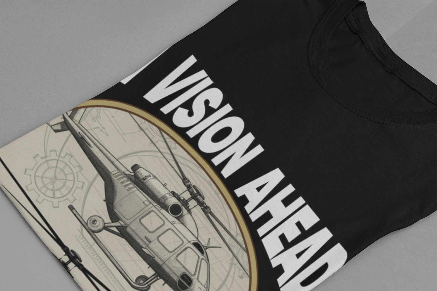 A Vision Ahead of His Time Tshirt – Da Vinci’s Helicopter and Modern Chopper Graphic