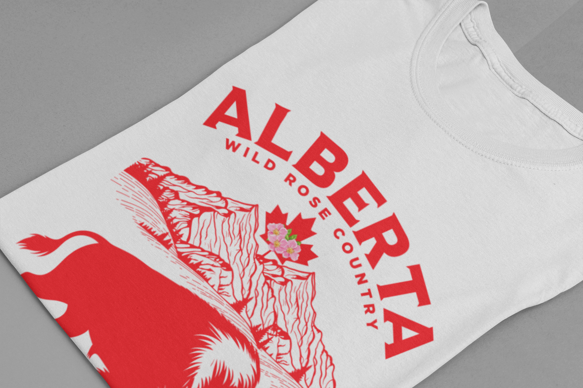 Alberta Wild Rose Country Bison T-Shirt