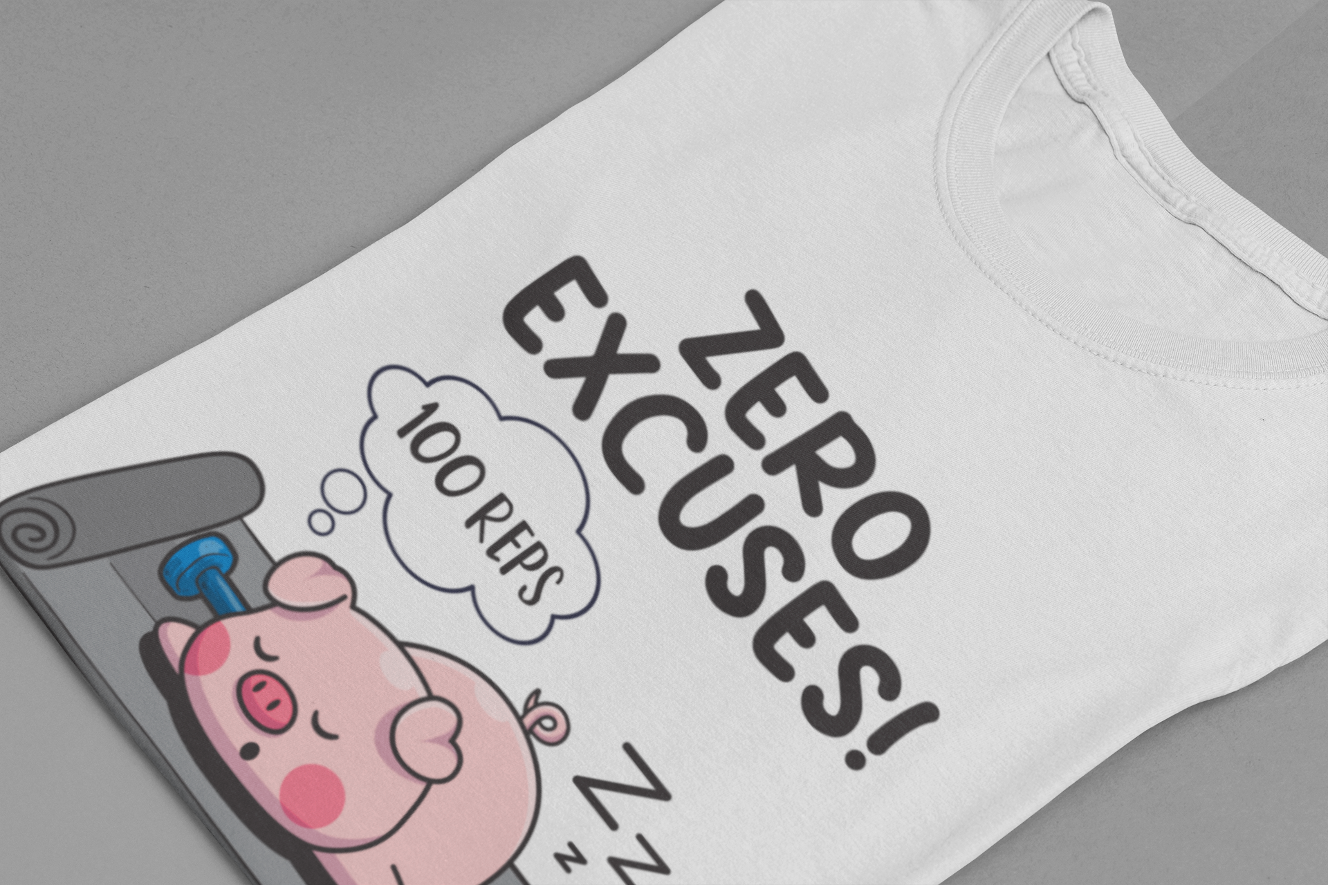 Zero Excuses 100 Reps Tee, Workout Motivation Shirt, Discipline Driven Top, Gym Beast Mode Graphic Tee, Strength Training Gift