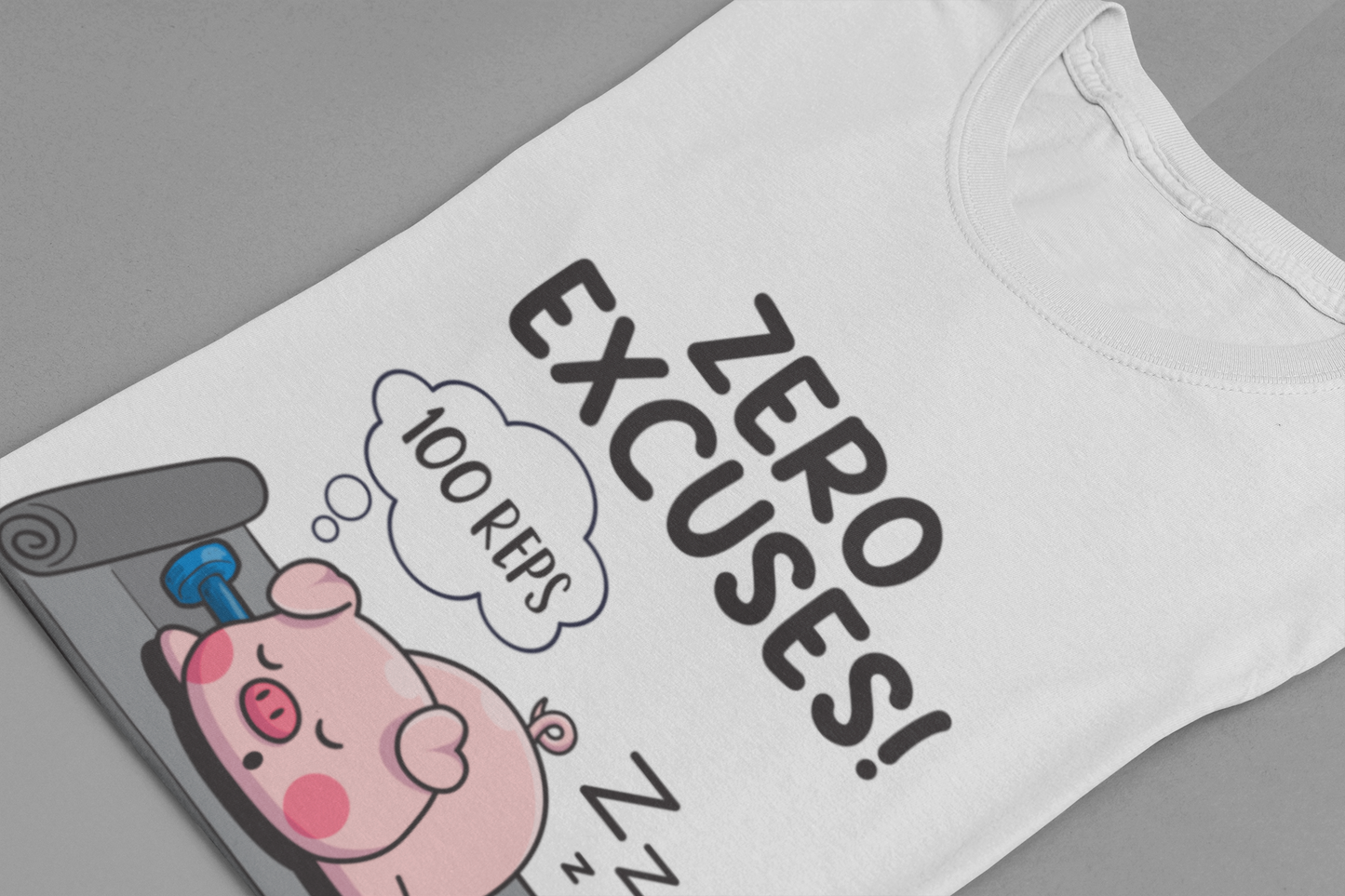 Zero Excuses 100 Reps Tee, Workout Motivation Shirt, Discipline Driven Top, Gym Beast Mode Graphic Tee, Strength Training Gift