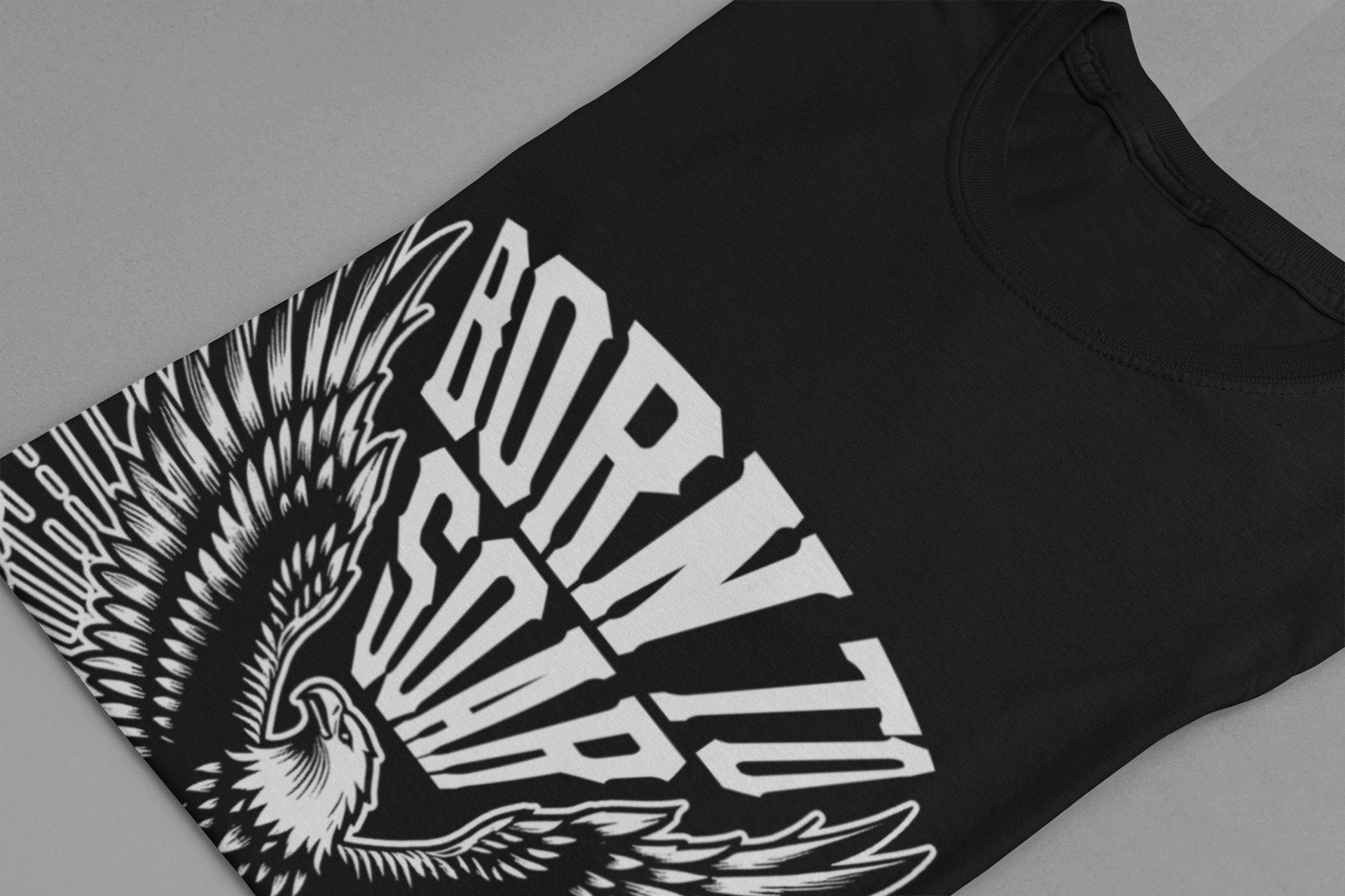 Born to Soar | Eagle with Wide Open Wings Above the Clouds T-Shirt