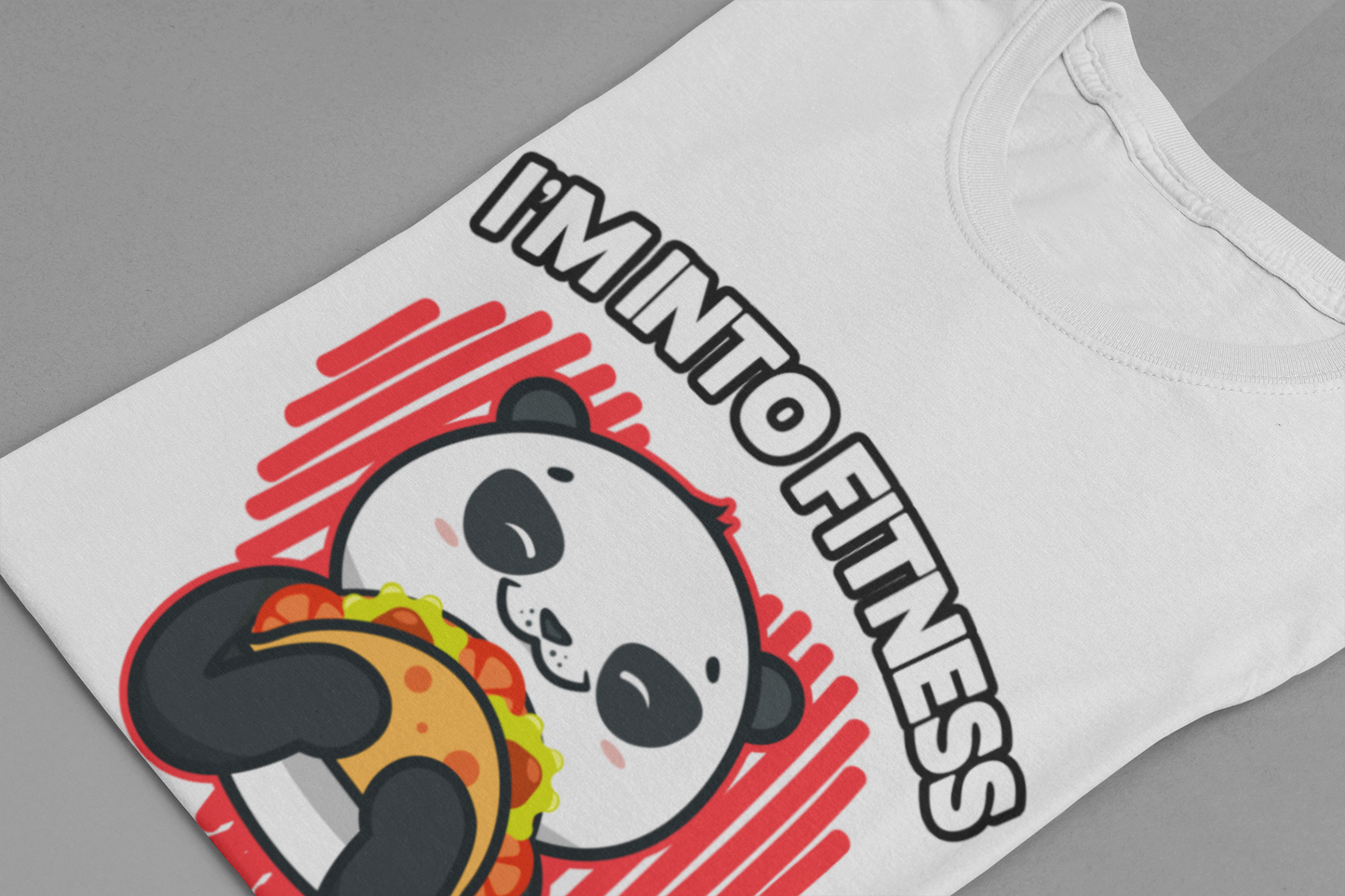 Im In to FitnessTaco Tshirt Panda Eating Large Taco Fitness Humor