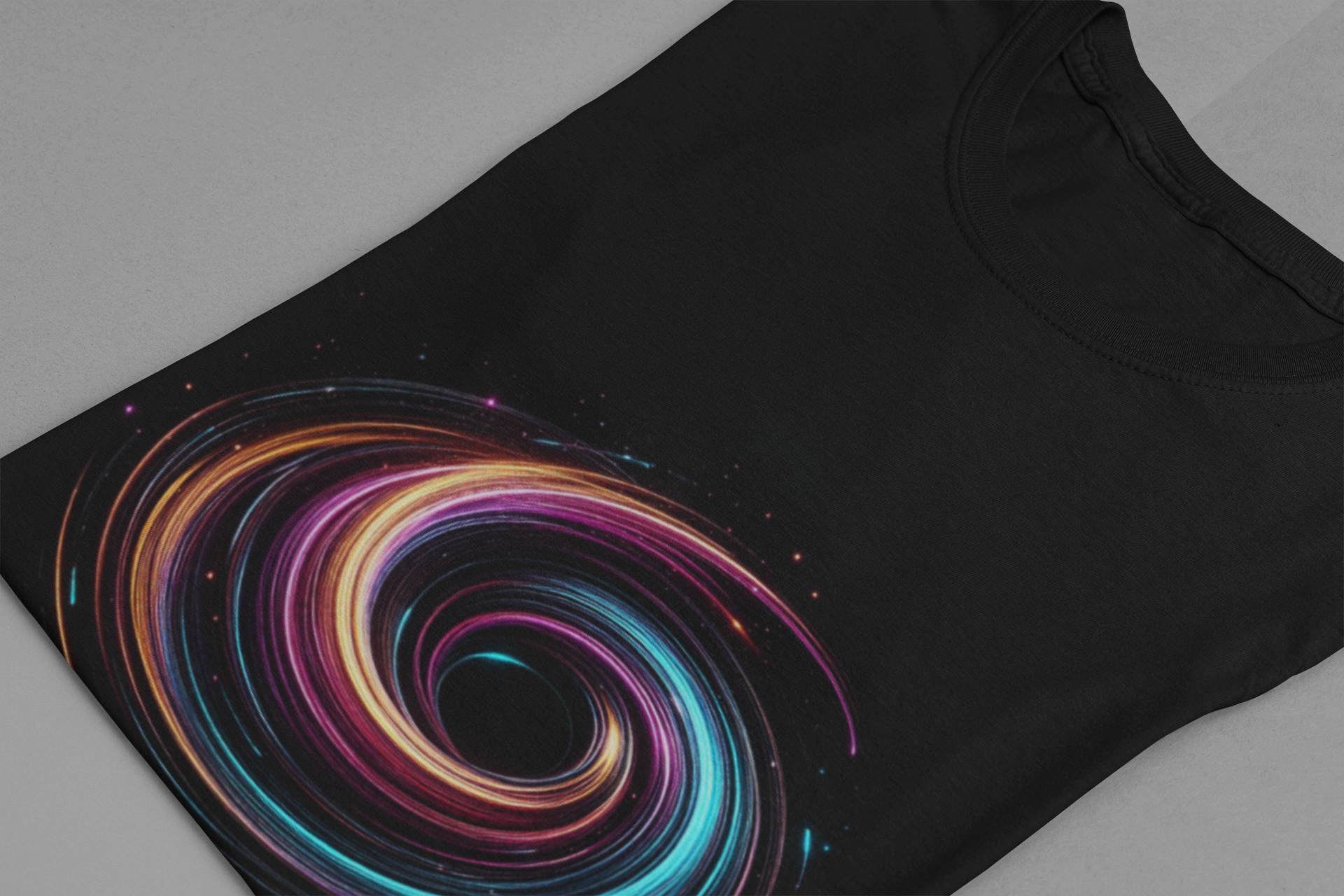 Neon Swirls – Vibrant Abstract Glow Graphic T-Shirt