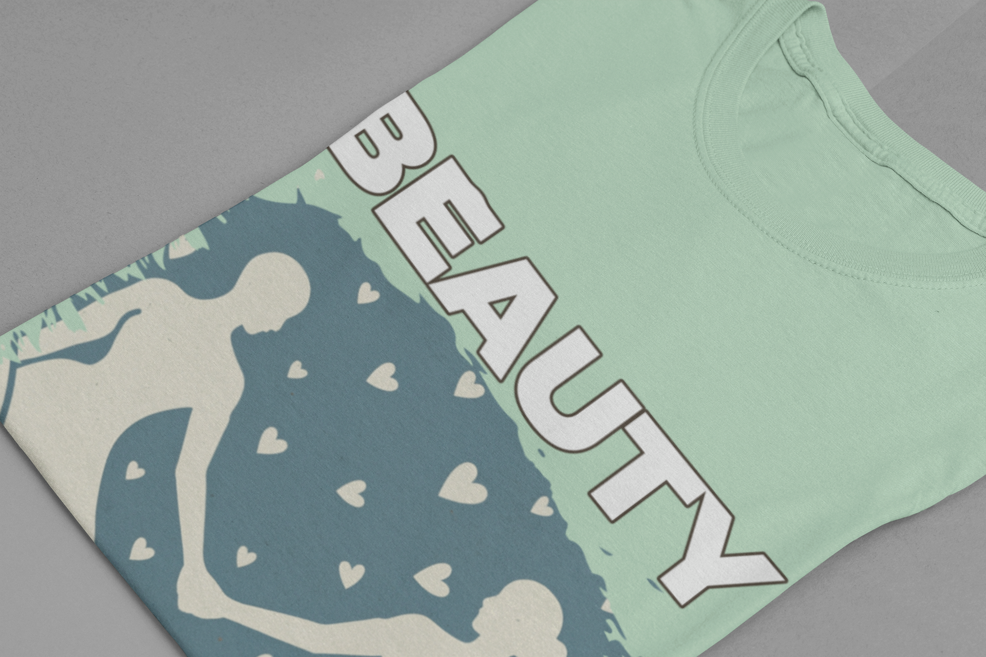 Beauty Has No Size – Inclusive Hands Holding with Heart Emotions Graphic T-Shirt