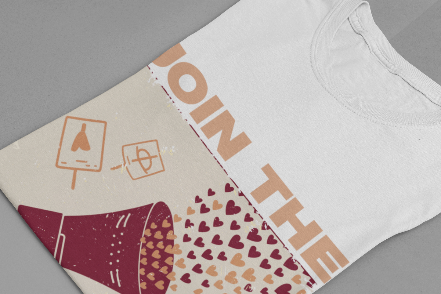 Join the Movement – Empowerment Speaker and Victory Hands Graphic T-Shirt