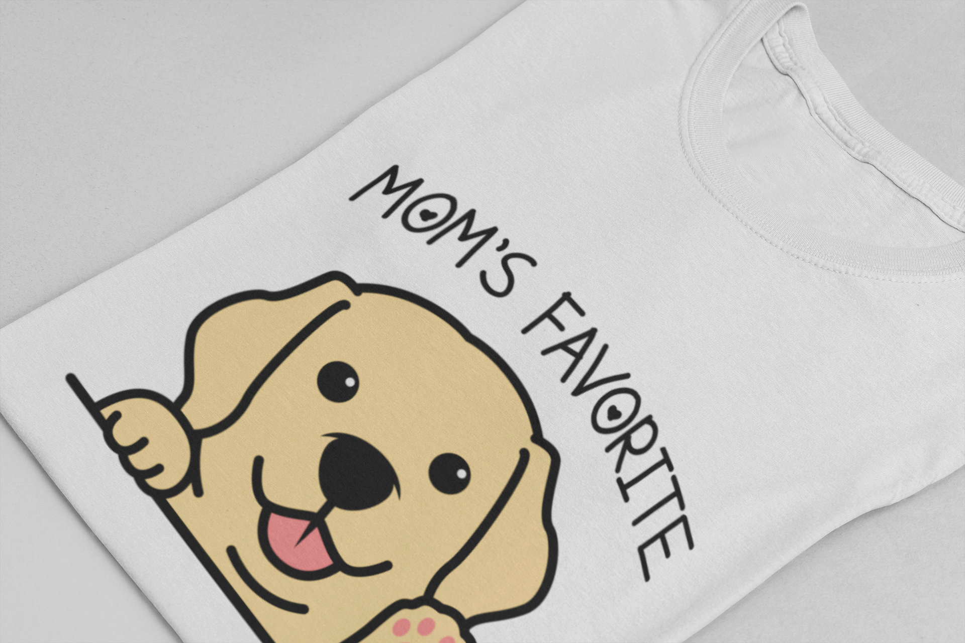Moms Favorite Dog Waving Paw Tshirt Cute Happy Canine Design