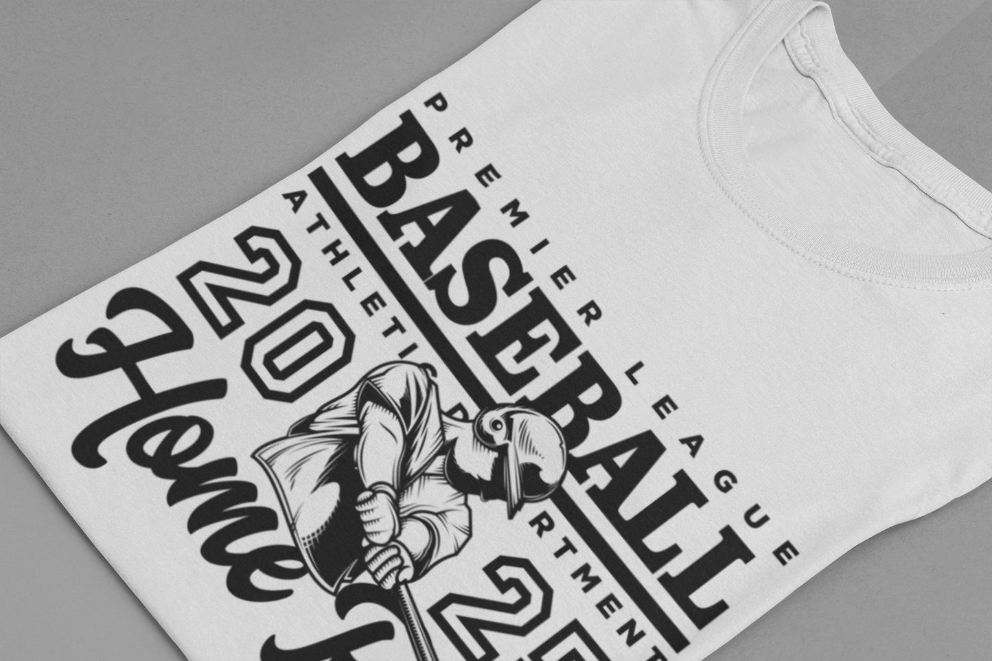 Baseball tshirt - Premier League Basebal l2025 HomeRun Tshirt Baseball Player Graphic with Bold Text Background