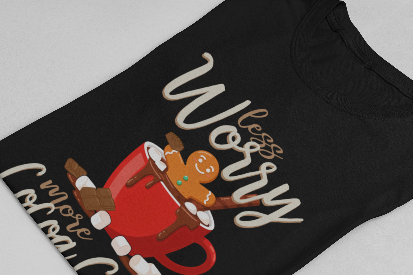 Less Worry More Cocoa Glory Tee, Chocolate Comfort Shirt, Sweet Mood Graphic Tee, Cozy Treat Top, Calm and Cozy Gift