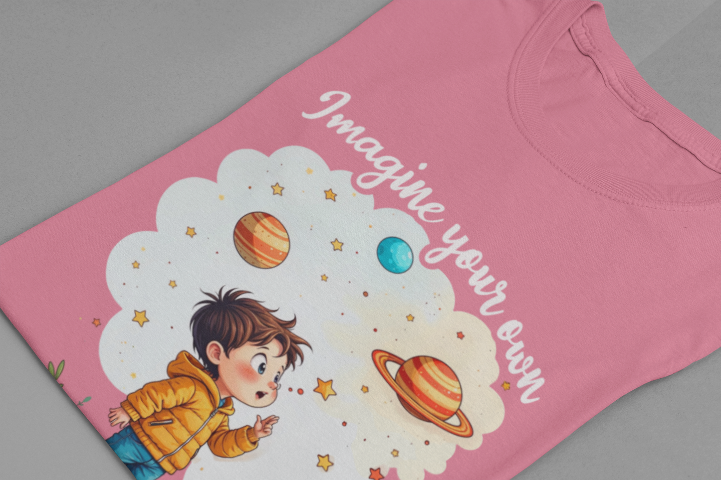 Digital Daydream - Imagine Your Own Reality – Toddler Dreaming Up Colorful Space Planets & Stars T-Shirt