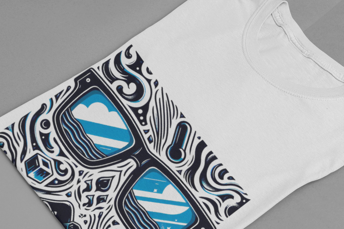 Abstract Relaxation | Man in Chair with Sunglasses Graphic T-Shirt