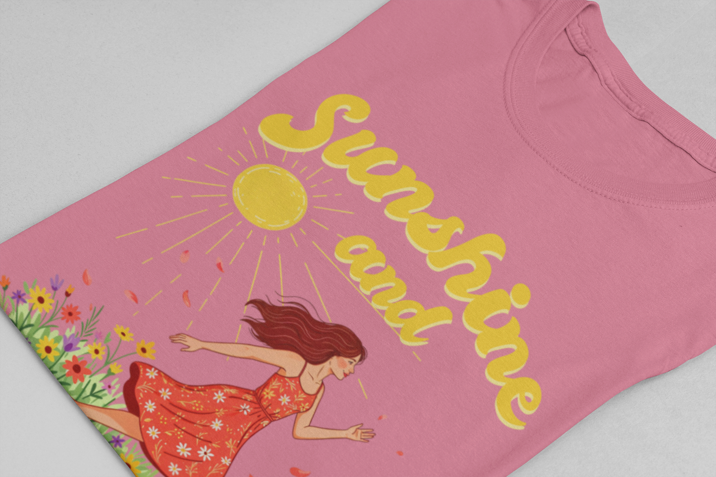 Sunshine and Wildflowers Tee, Nature Mood Shirt, Earth Lover Top, Boho Bloom Graphic Tee, Spring Sunshine Gift Shirt