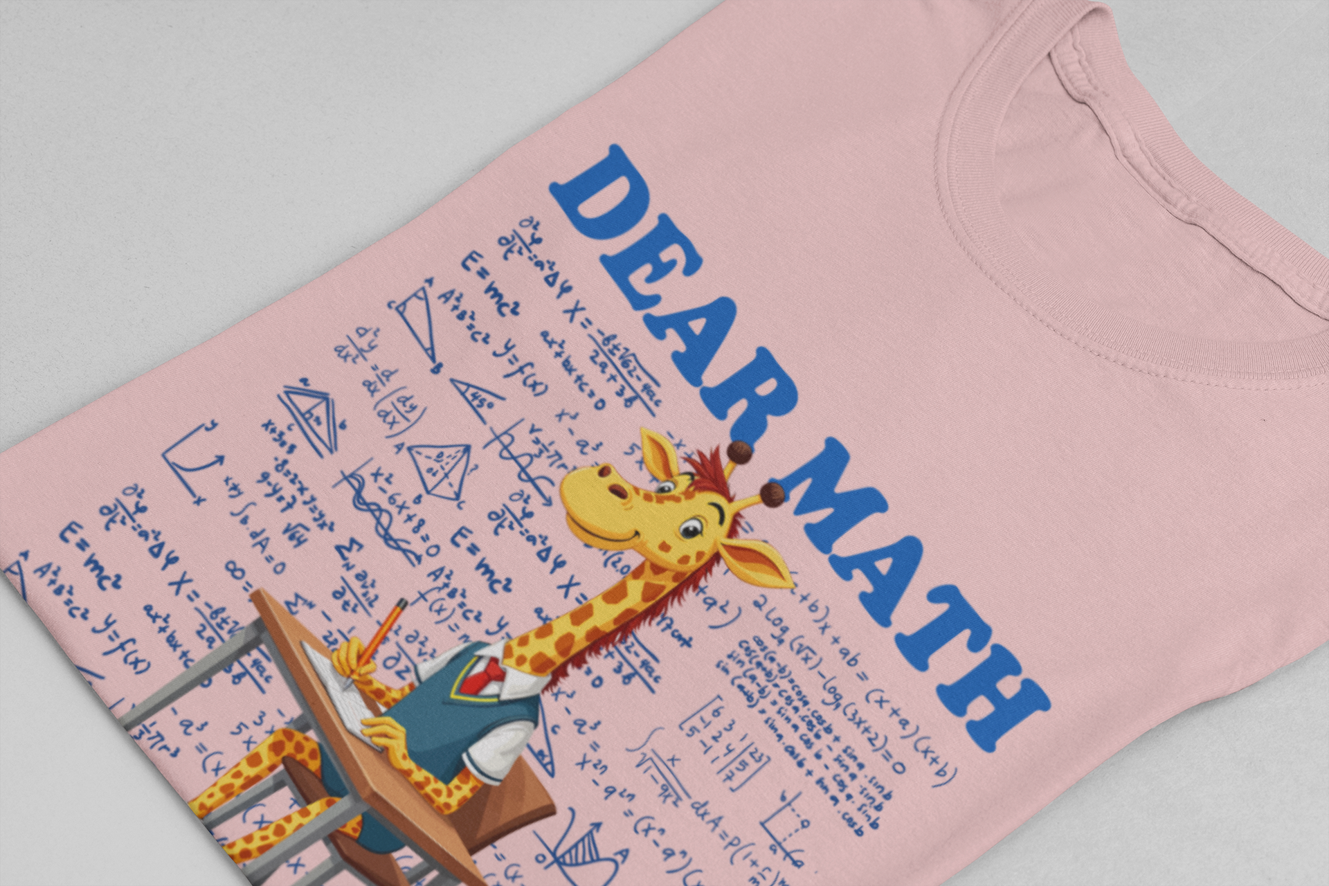 Math Problem Joke Shirt – Dear Math, Solve Your Own Problem Giraffe Design
