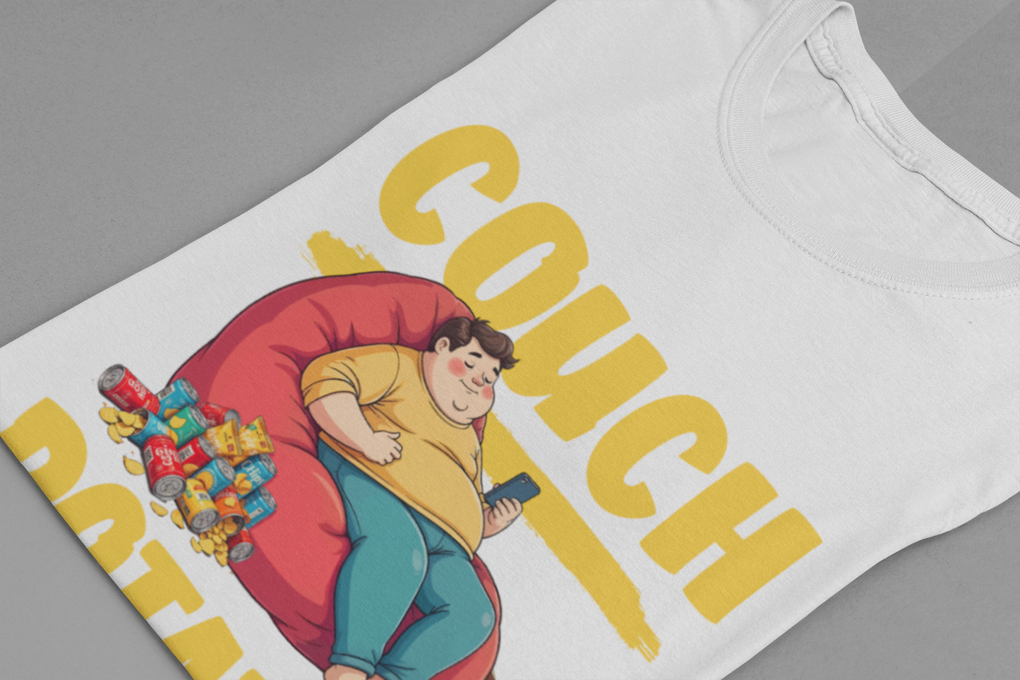 Couch Potato Shirt, Funny Snack Life Tee, Lazy Comfort Cartoon T Shirt, Homebody Humor Apparel, Chill Mode Vibes, Food Lover Top