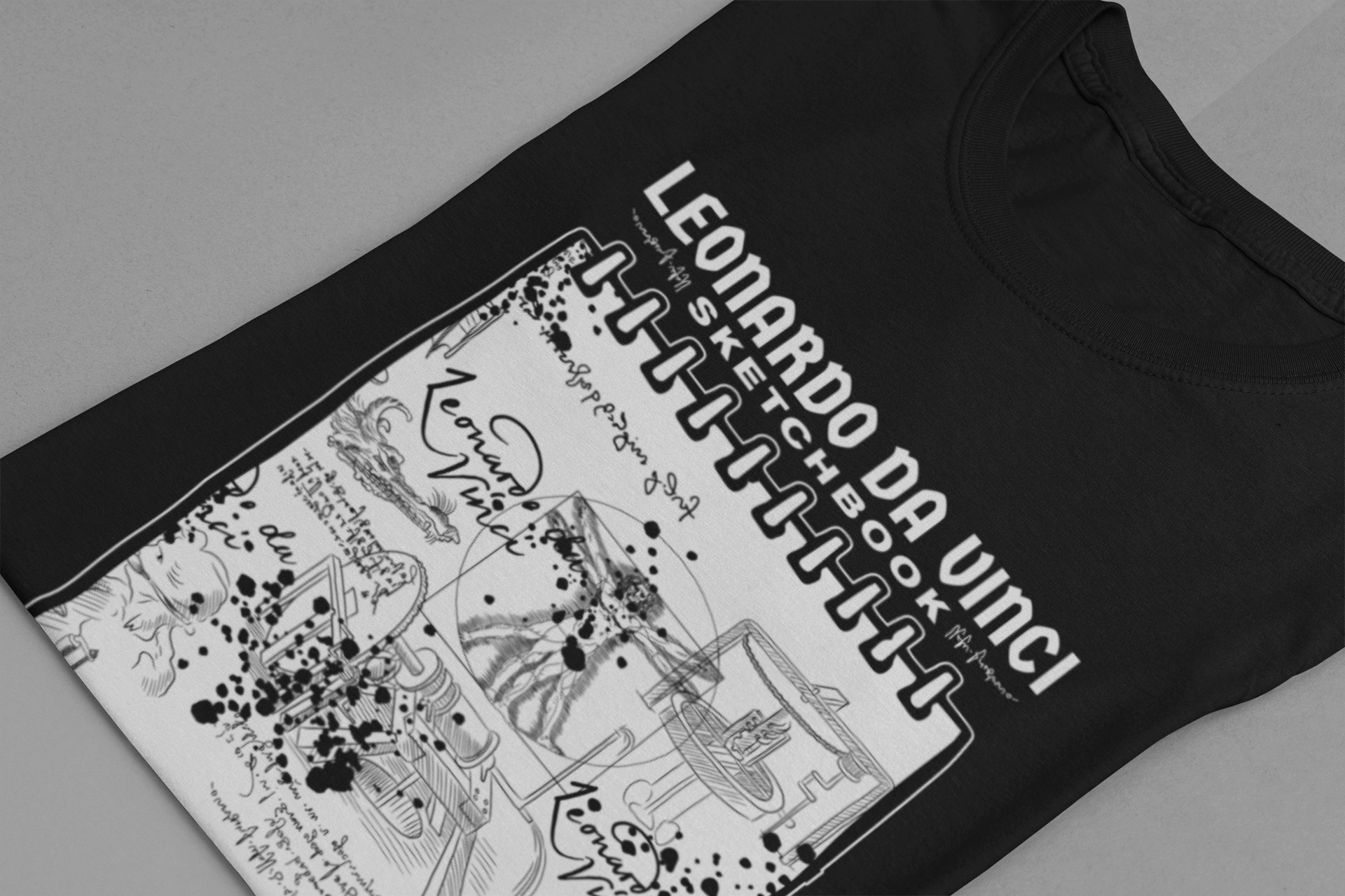 Leonardo’s Sketchbook Tee, Inventor Tribute Shirt, Renaissance Genius Graphic, Art History Top, Creativity Inspired Gift