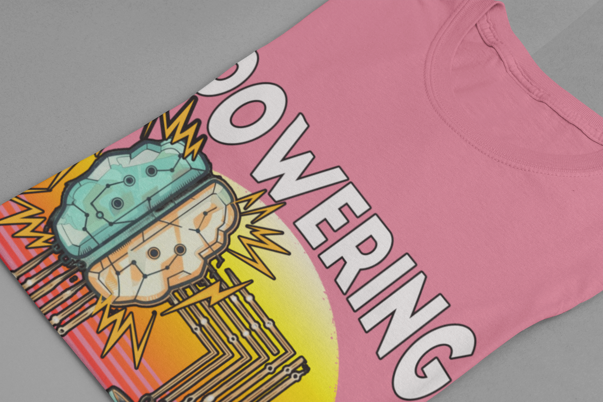 Powering the Future with Genius Tshirt – AI Brain and Tesla Turbines Graphic